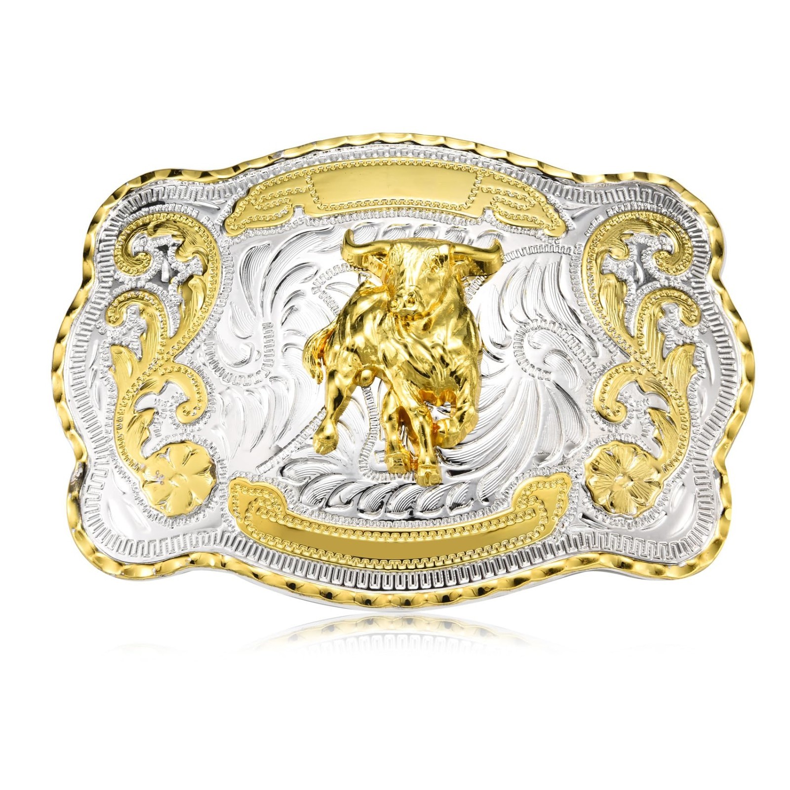 Large Golden Horse Bull Cowboy Belt Buckle for Men – Texas American Flag Accesso