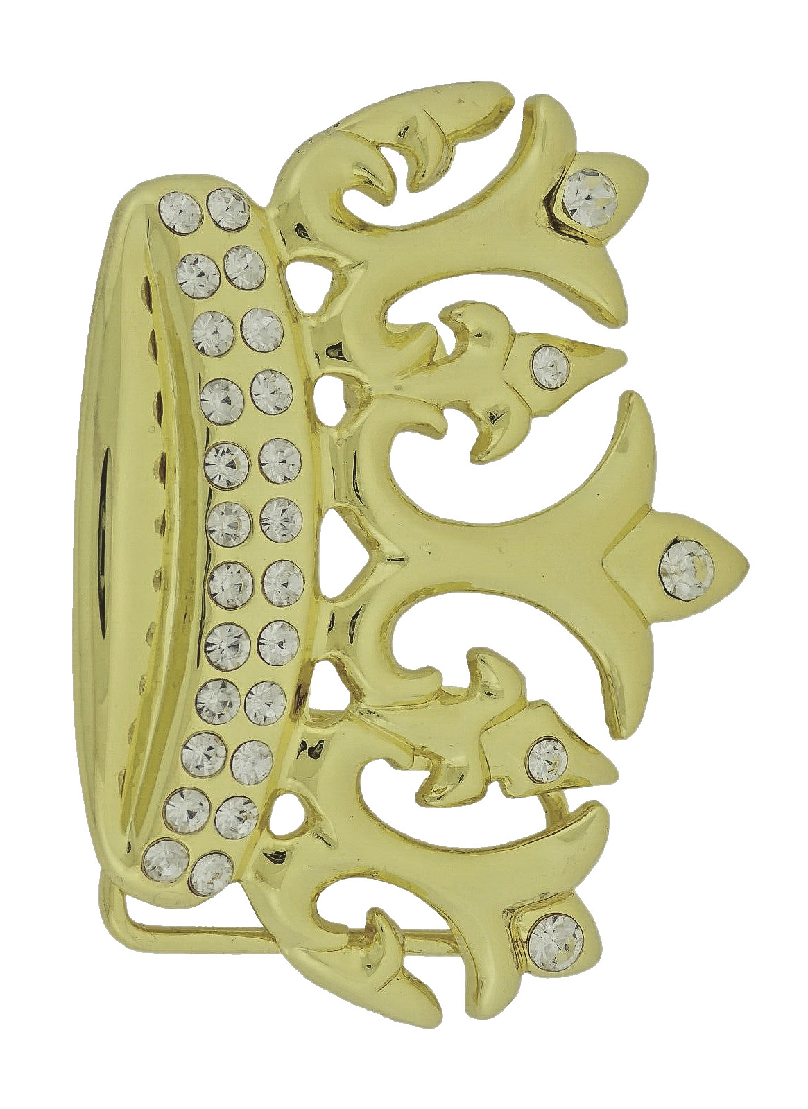Crown Belt Buckle New Men Women Bling Iced Style Western Rodeo Rock Rebel Gold
