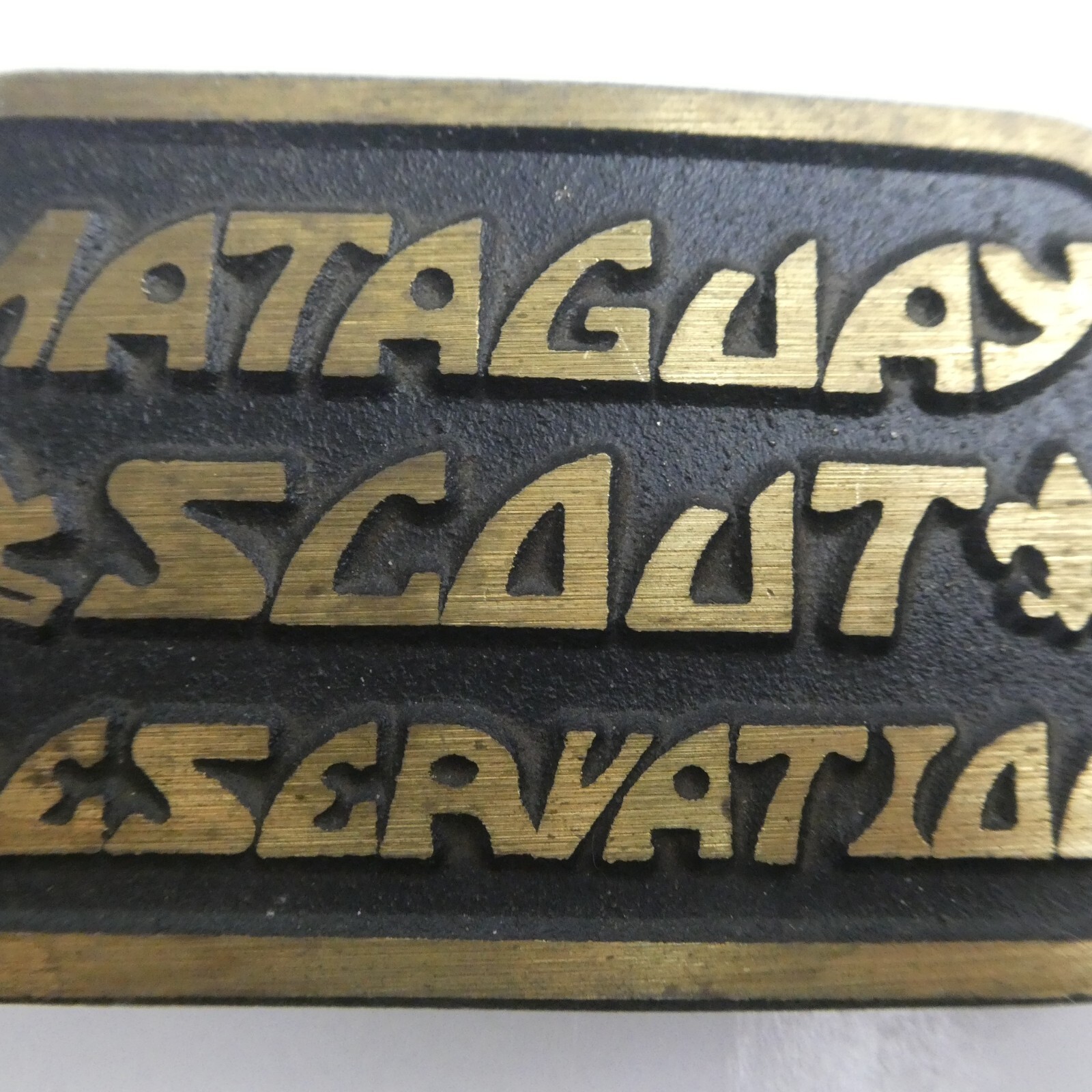 Boy Scouts of America Mataguay Scout Reservation Belt Buckle Solid Brass Vintage