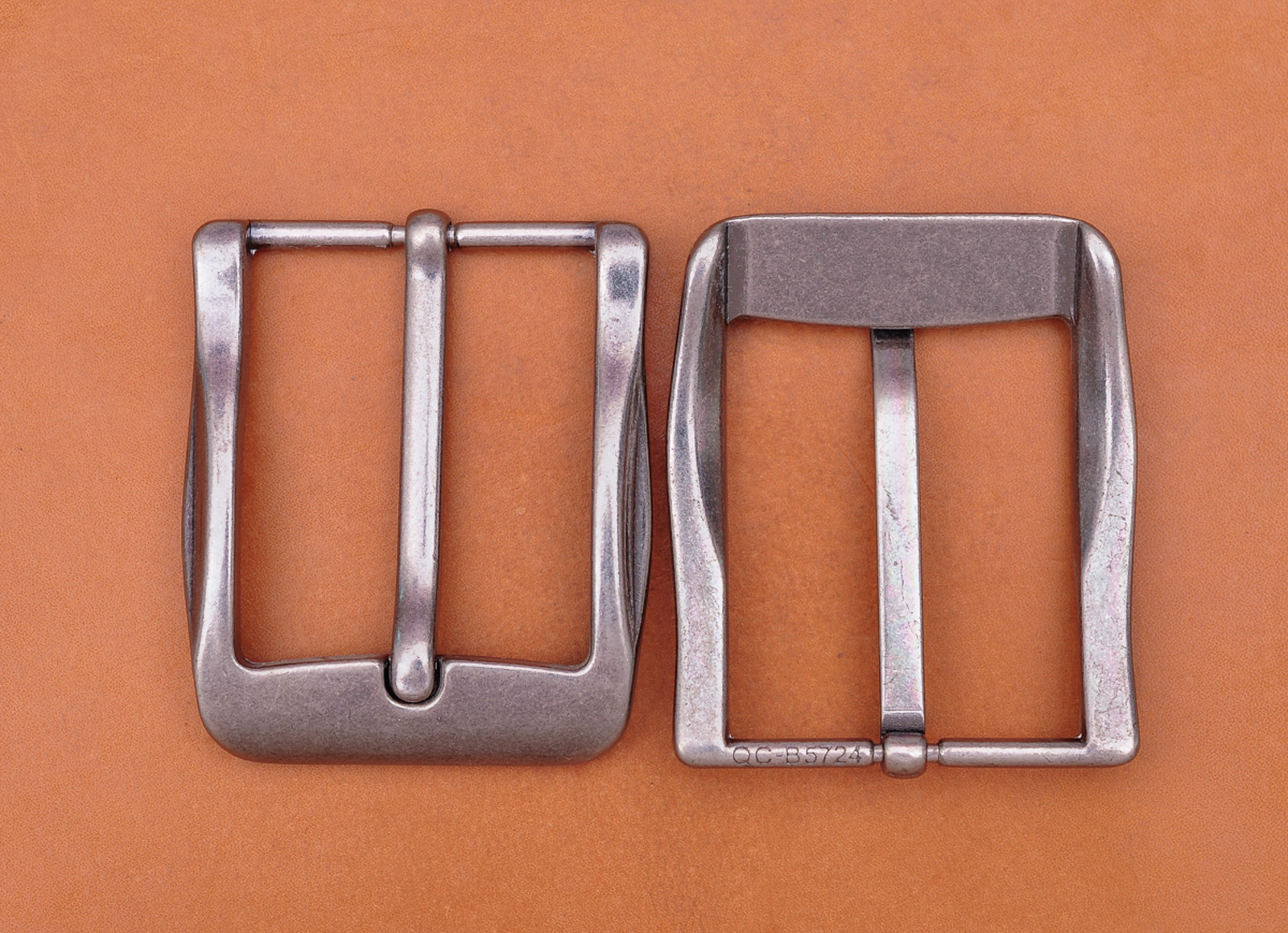 40mm Antique Silver Casual Men Pin Waist Leather Single Prong Clips Belt Buckle