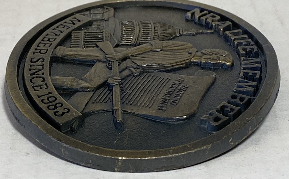 NRA Belt Buckle Life Member Since 1983 Second Amendment 3D Relief USA Capital
