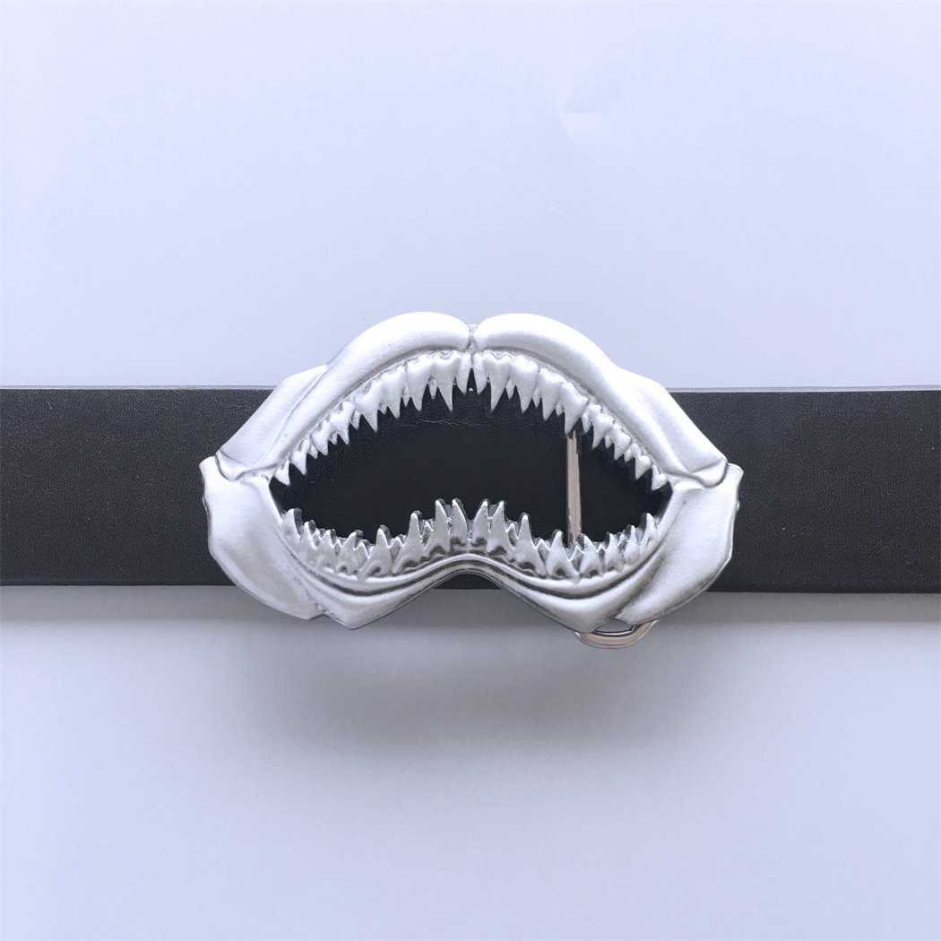 Vintage Style Sculpting Shark Teeth Belt Buckle Gurtelschnalle also Stock in US
