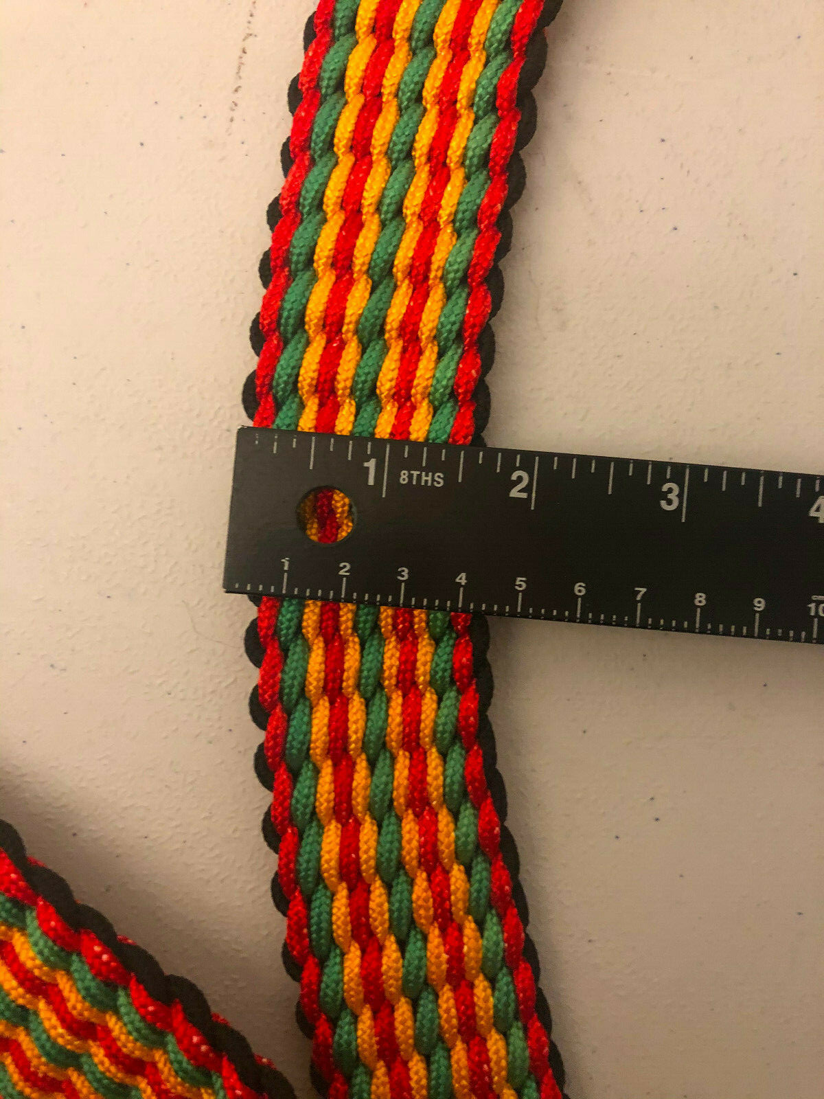 Handmade Nylon braided Men Women Belt Red Yellow Green Black 48in No Buckle