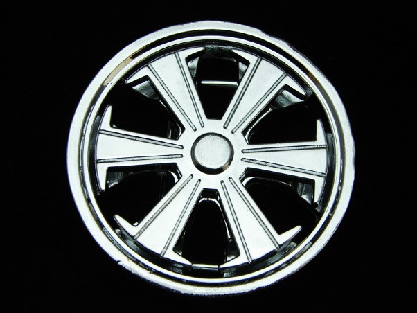 NH13108 REALLY COOL CUT-OUT **SPINNING WHEEL RIM** (REALLLY SPINS) CHROME BUCKLE