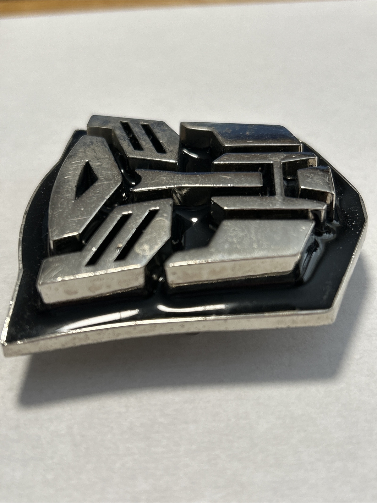 Transformers 2009 Belt Buckle Chrome And Black 3-D