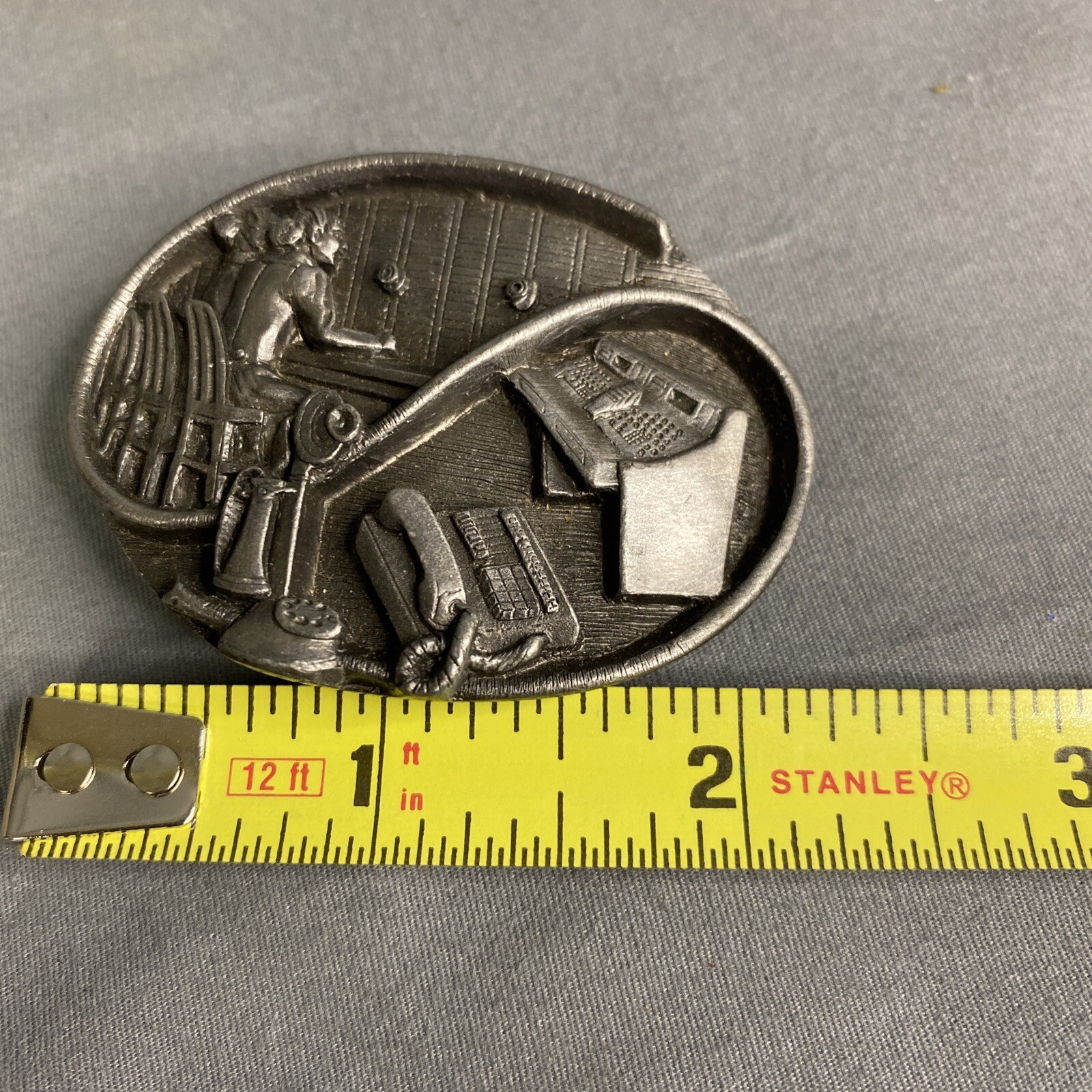 VTG Women Communication Industry Telephone 1989 Siskiyou Belt Buckle X-15 Pewter