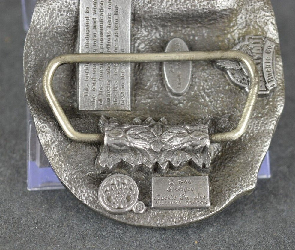MINT Communications & Telephone 1988 Siskiyou Belt Buckle Z-50 Pewter w/ Pouch