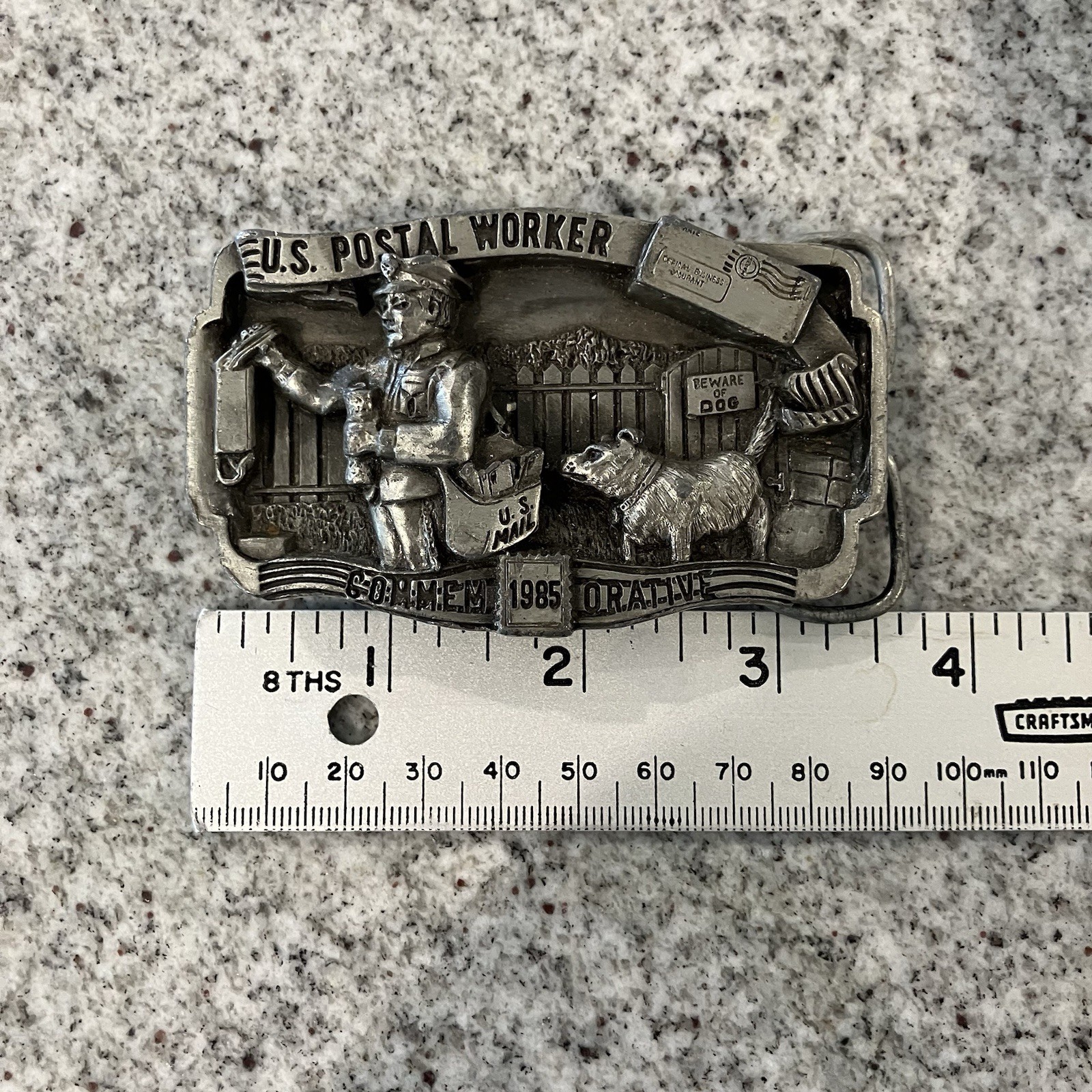 Vintage 1985 Postal Worker Commemorative U.S. Mail Belt Buckle #952 of 5000