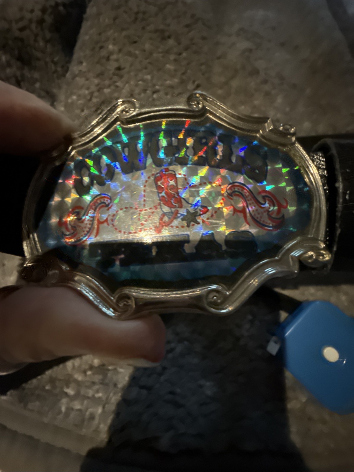 Texas Cowgirl Women&rsquo;s Holographic Western Belt & Buckle Rodeo Sm/Med
