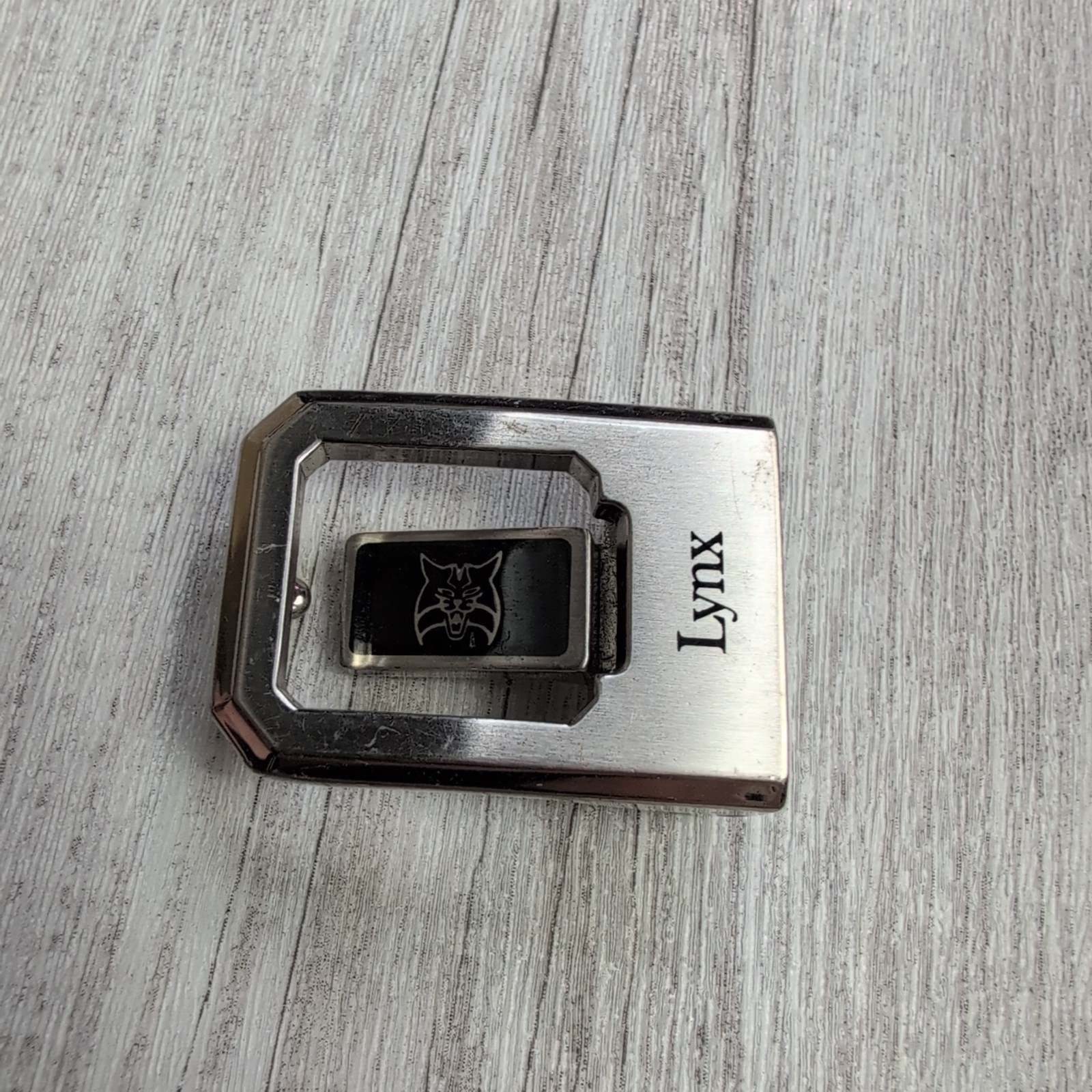 Vintage Lynx Silver Metal Belt Buckle Logo Clip On Retro Accessory