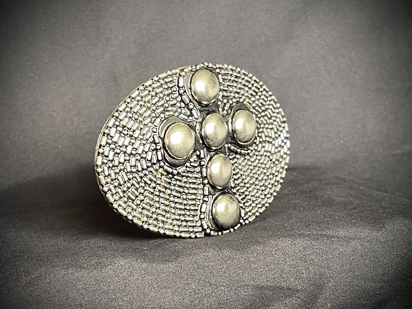 Cross Belt Buckle Darren McNeese Archive 4.5” x 3” Handmade Textured Metal