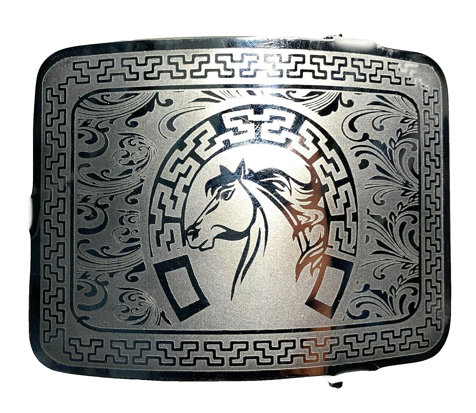 MEXICAN CHARRO WESTERN HORSE BELT BUCKLE. HEBILLA CHARRA. HEBILLA VAQUERA RODEO