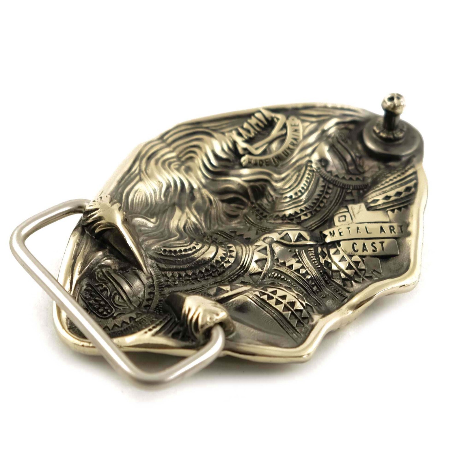 German silver belt buckle Steel fangs, Saber toothed cat buckle, tiger buckle