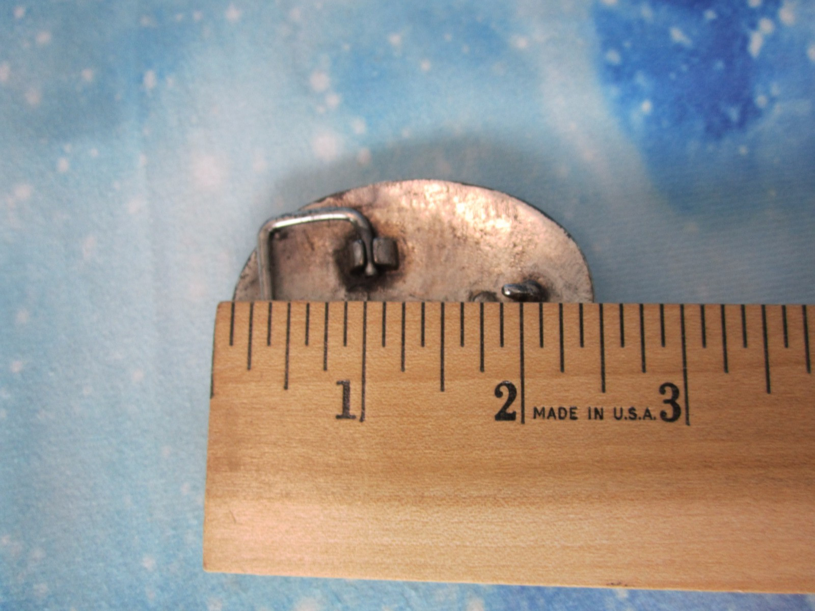 Vintage Belt Buckle Blue & White Rhinestone Crystal Western 80s Cowgirl Oval