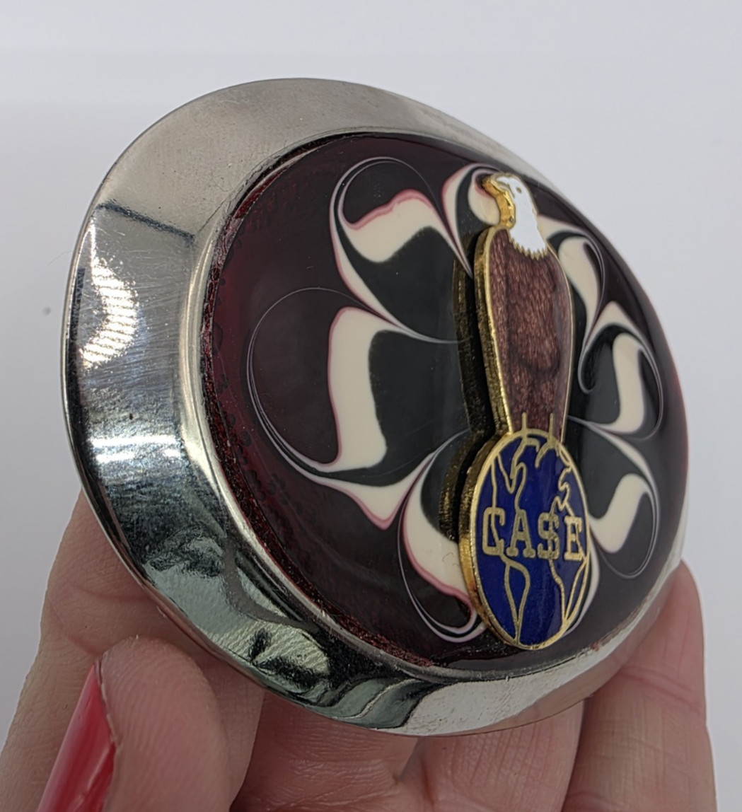 Case Belt Buckle Old Abe Bald Eagle & Globe Trademark Red Cloisonne READ
