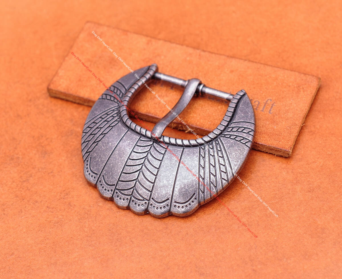 Inner 30MM Anqitue Silver Traditional Tribal Flower Leather Belt Buckle 3pcs Set