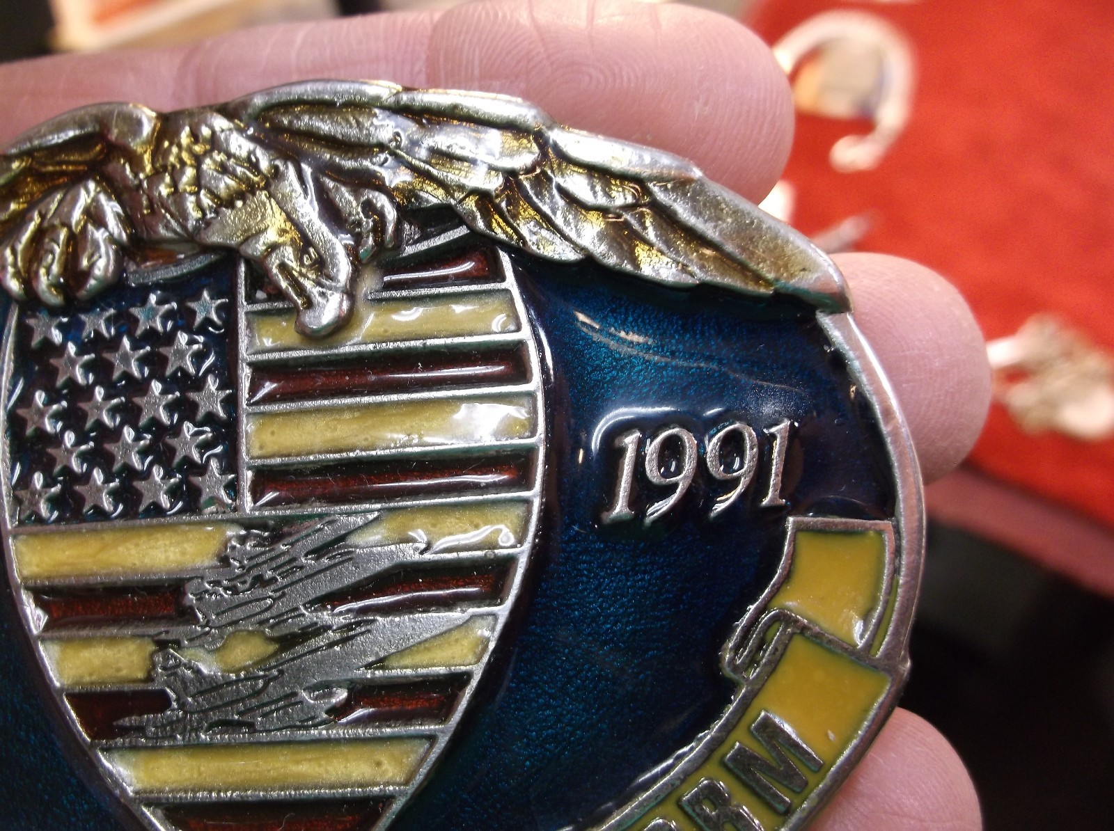 EXCELLENT MENS LIMITED EDITION #2413 BELT BUCKLE « OPERATION DESERT STORM » U.S.A.
