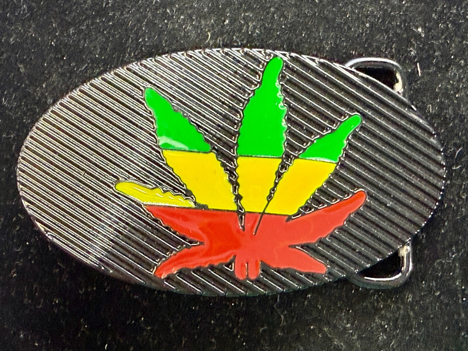 Rasta Colored Pot Marijuana CBD Weed Leaf Delta-283773 New Colorful Belt Buckle