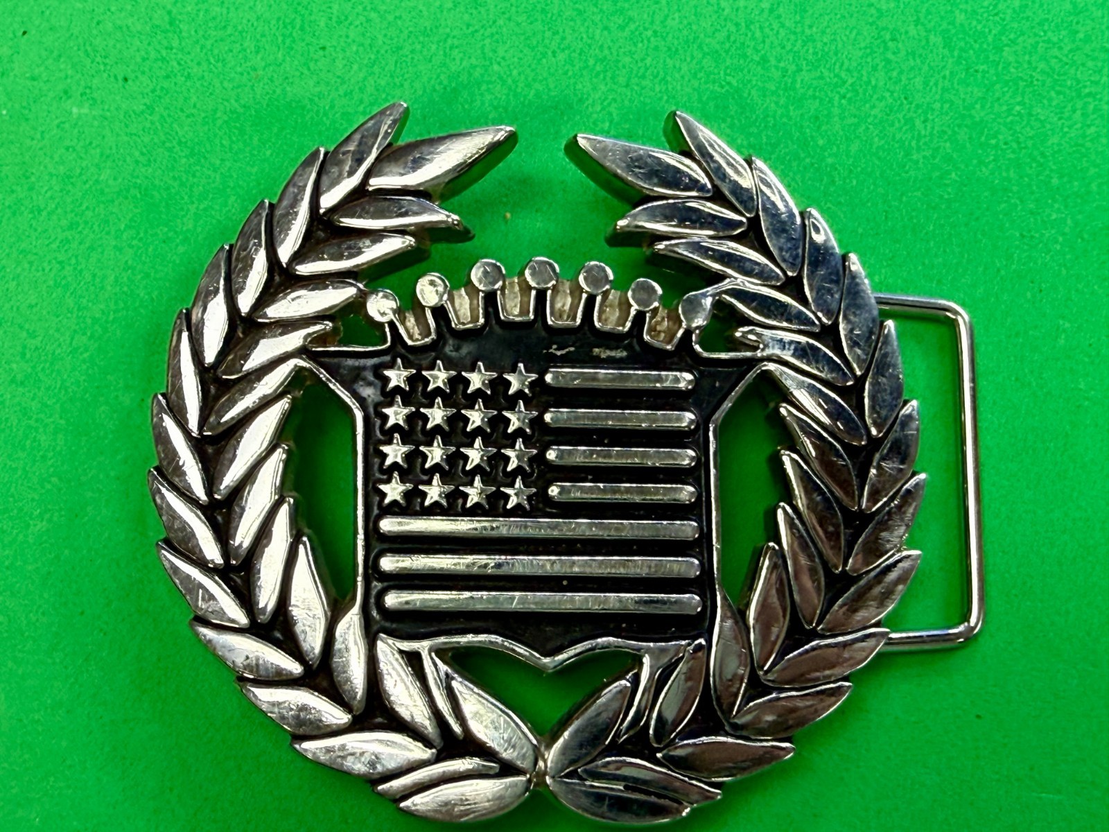 Cadillac Emblem Flag Chrome Color Belt Buckle By Famous Stars And Straps
