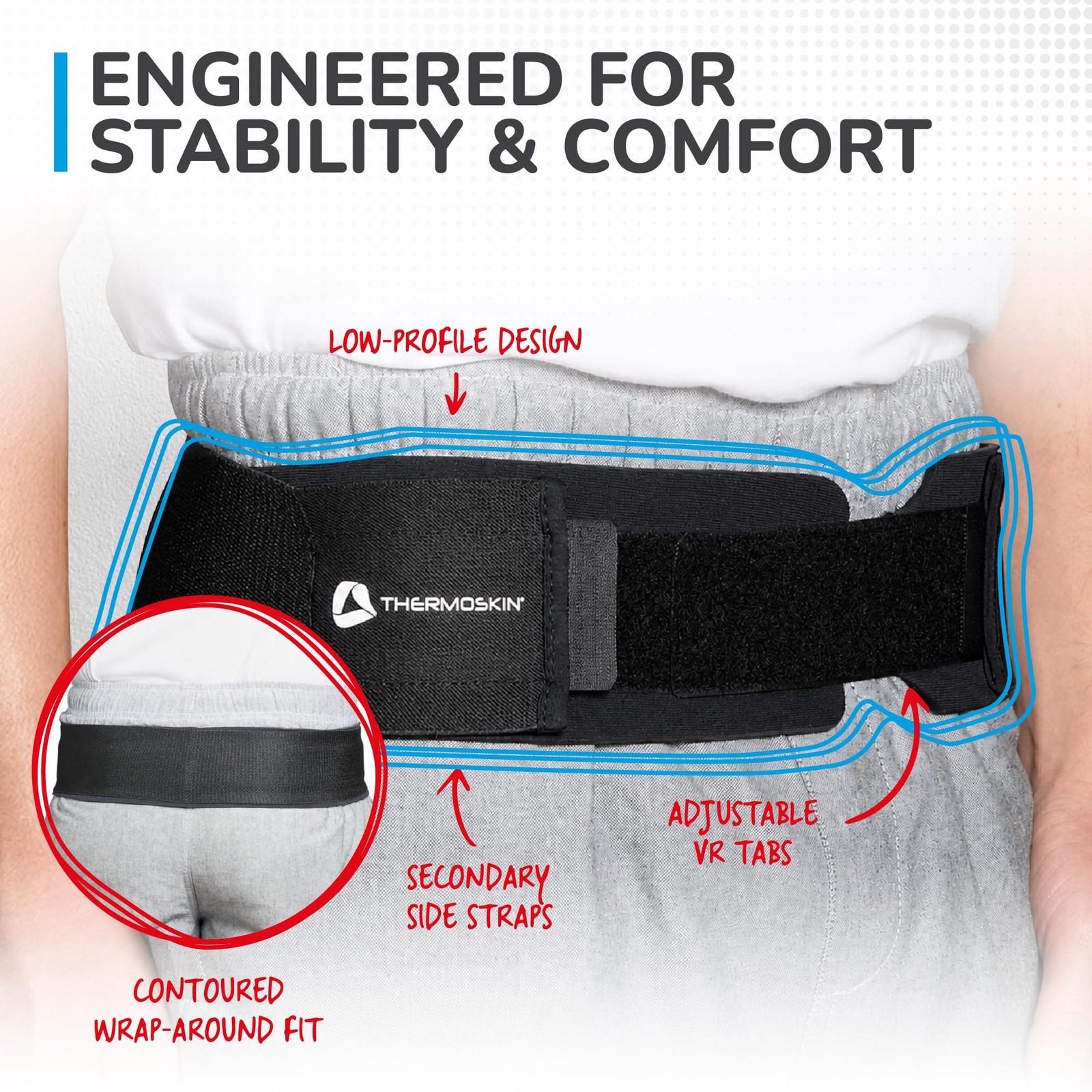 Thermoskin Sacroiliac Belt, Black, Medium, 3.4 Ounce Small/Medium, Black