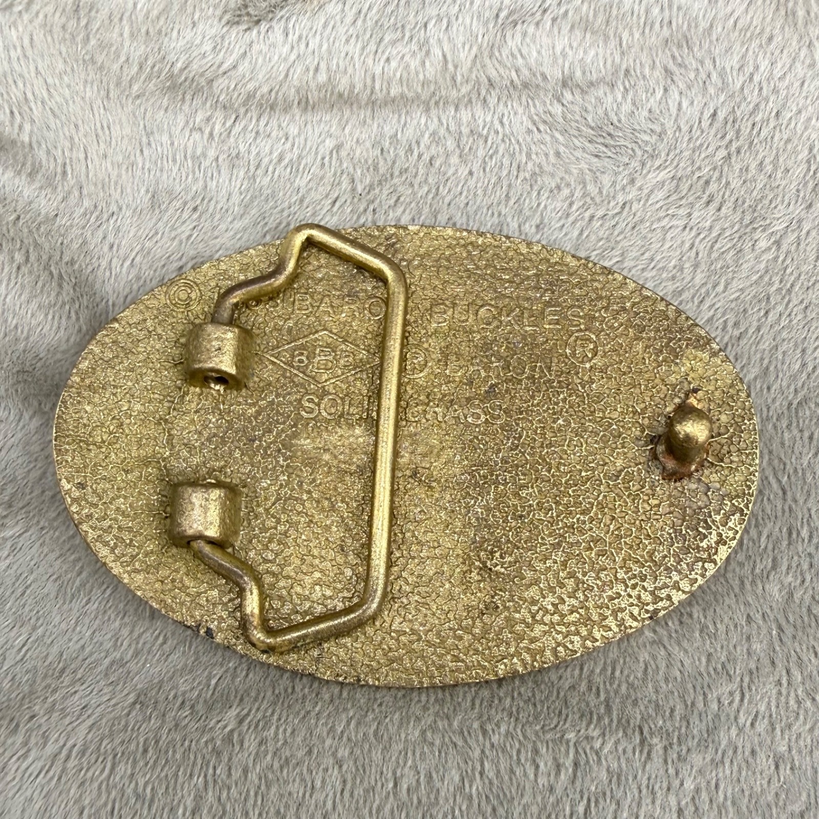 Vintage Etched Resin Buckle Native American Gold Tone Baron Buckles