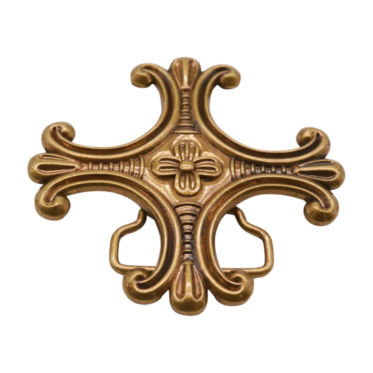 Men Women Belt Buckle Antique Gold Metal Jeremiah Cross Saint Maurice Decorative