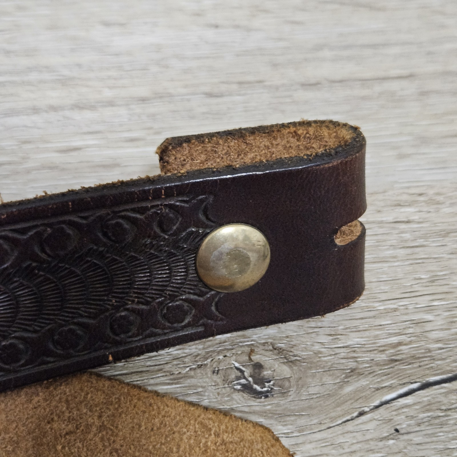 Vtg Harley-Davidson Leather Belt Country Music Buckle Brown Size 30 (READ)