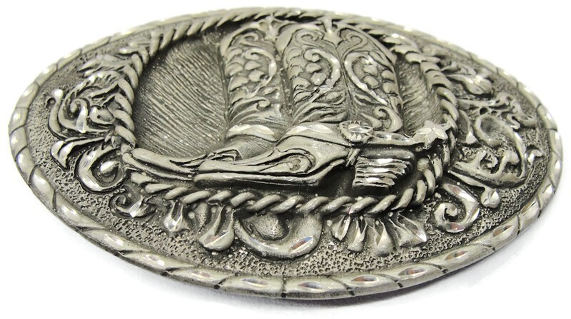 Western Cowboy Boots Belt Buckle EJC Nice Design 1995 Made in USA