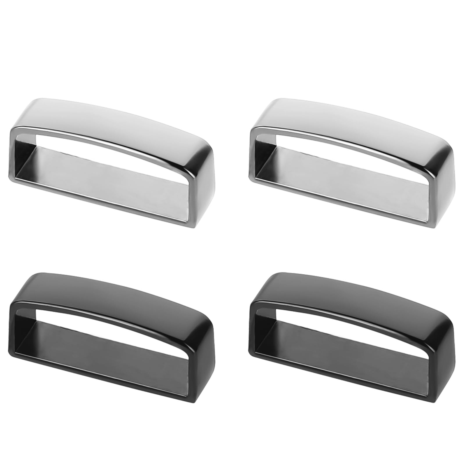 JJUNW 4 Pcs Groove Belt Keepers, Stainless Steel Brass Alloy 4, Black, White