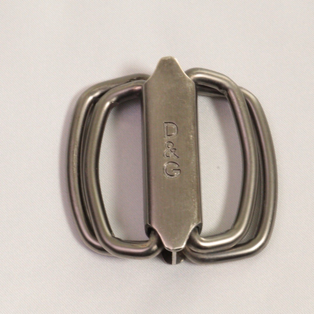 Dolce & Gabbana D&G Logo Silver Tone Metal Belt Buckle For Fabric Belts