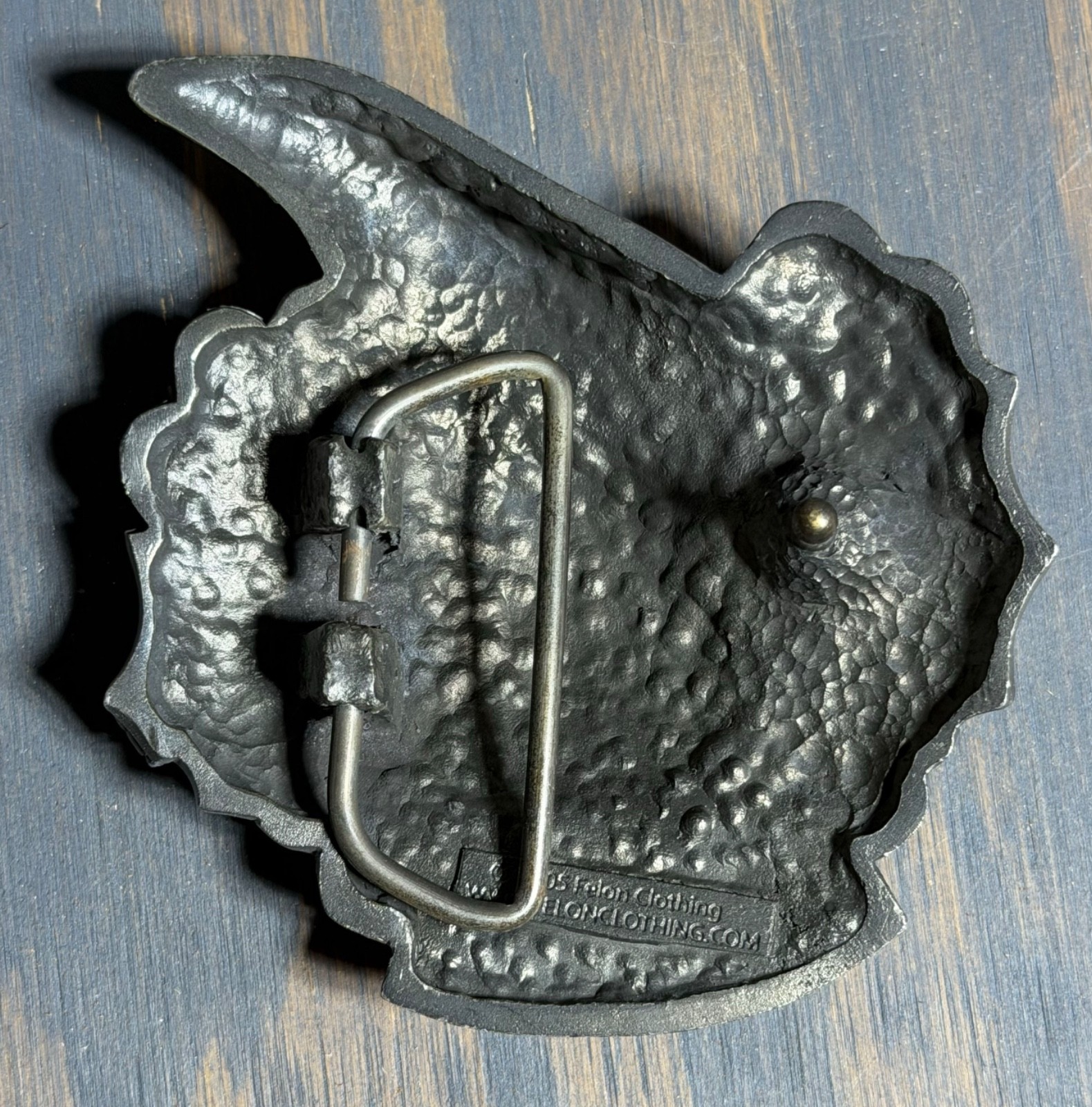 NOS Y2K Lucky 13 Felon Apparel Metal Belt Buckle PSYCHO Psychobilly Skull Tattoo
