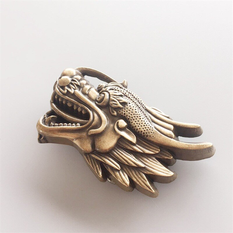 Vintage Bronze Plated Sculpt Dragon Head Belt Buckle Gurtelschnalle