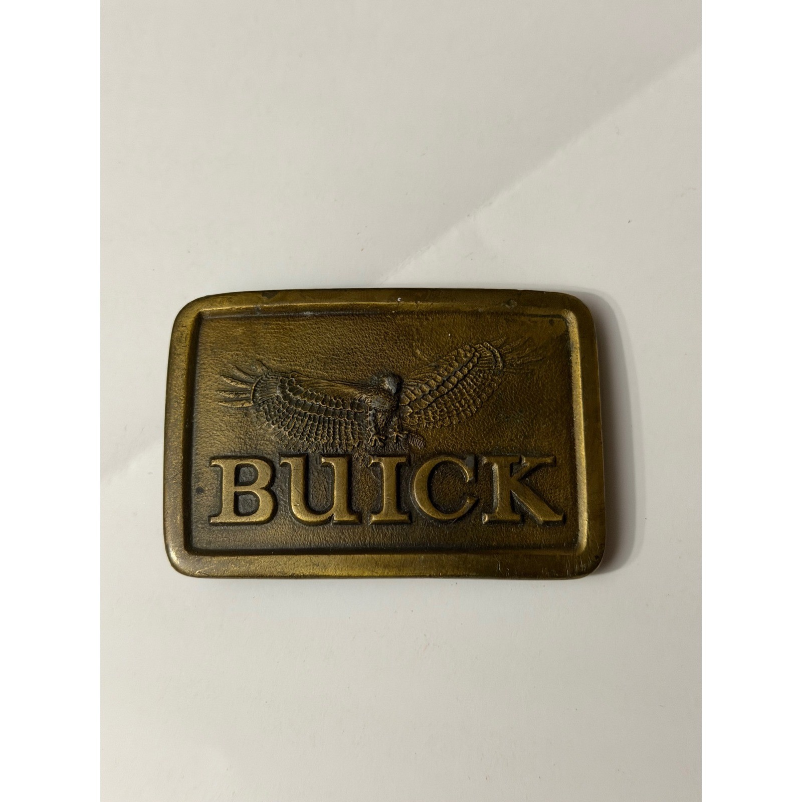 Vintage 1976 Indiana Metal Craft Buick Eagle Belt Buckle Brass Tone GA 25 Mens