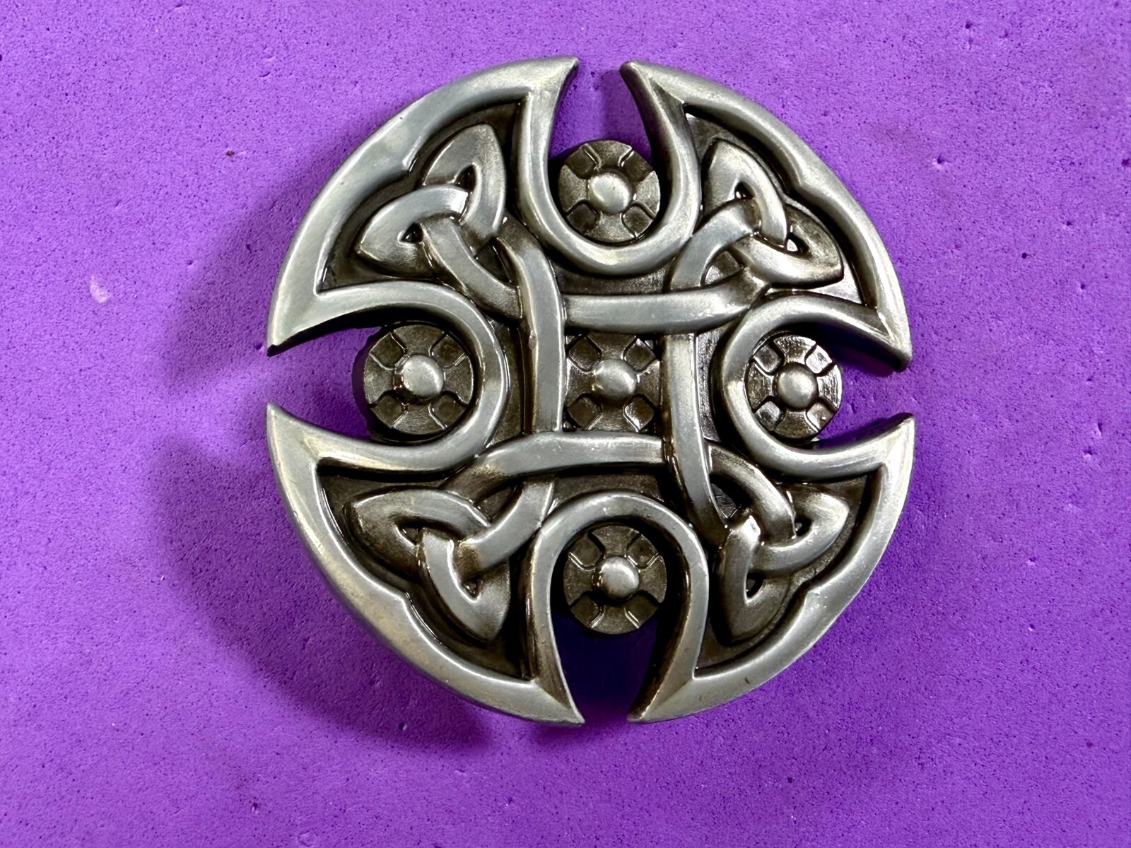 Celtic Shield Iron Cross Religious Gothic Punk Cutout Silver Color Belt Buckle
