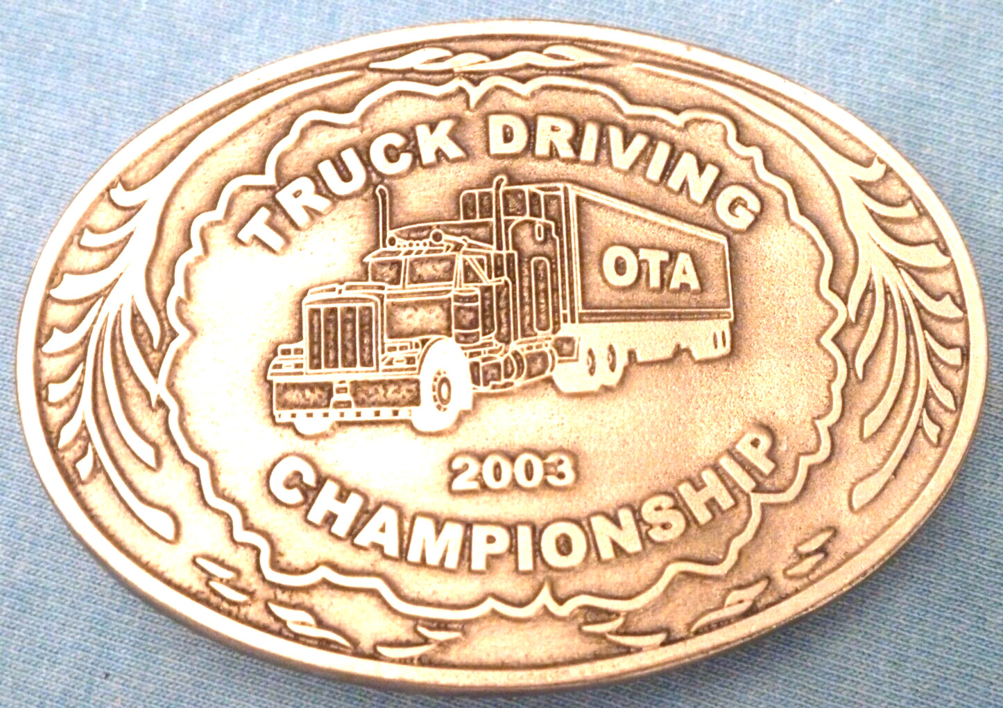 2003 TRUCK DRIVING CHAMPION BELT BUCKLE AMERICAN TRUCKING ATA SAFE DRIVER
