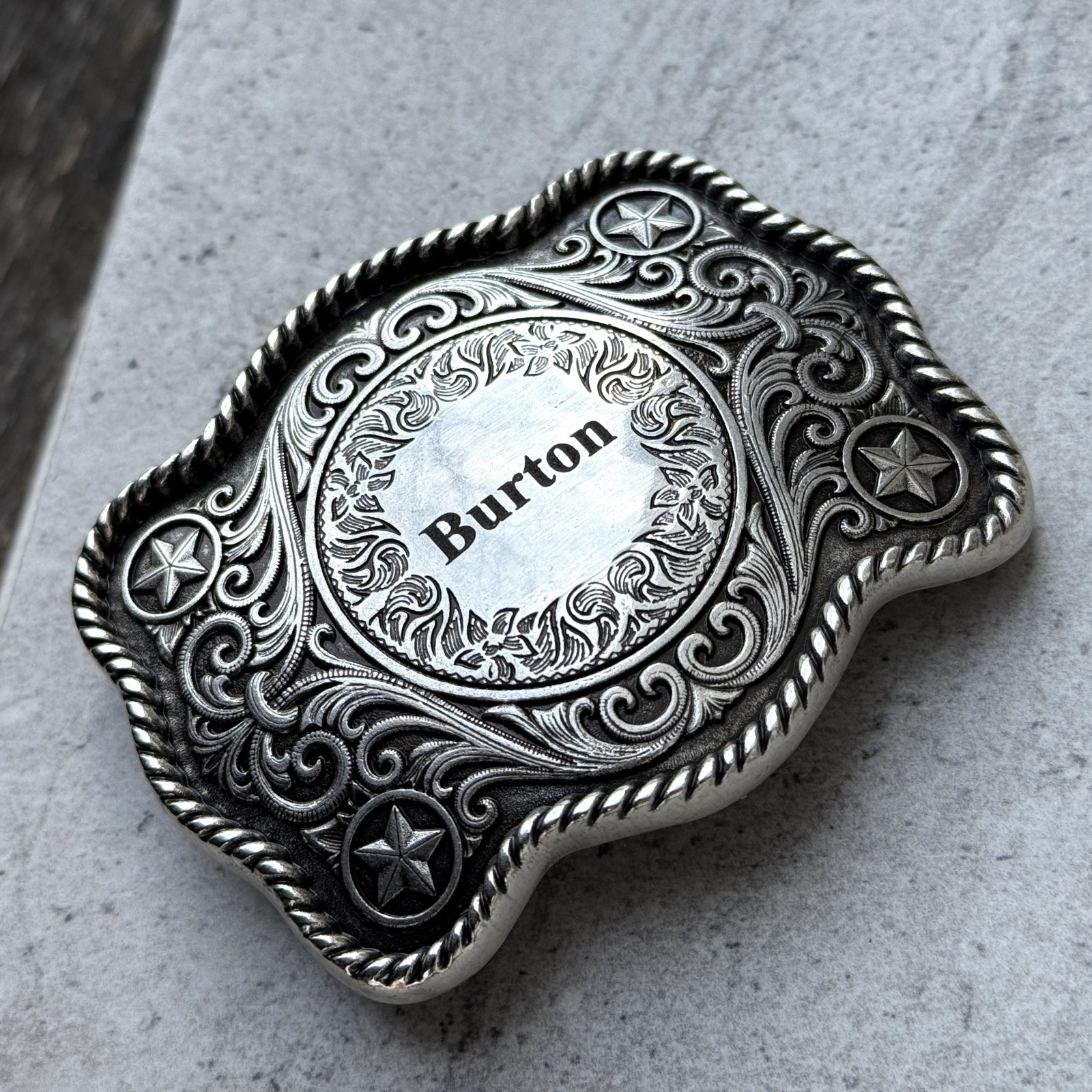 Custom Personalized Belt Buckle Monogrammed Western Buckle for Belts Wide 1.5&Prime;
