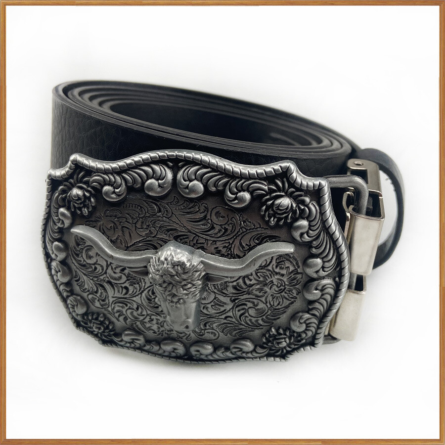 Ancient Tin Ox Bull Belt Buckle for Male-Western Rodeo Cowboy Belt Buckles NEW