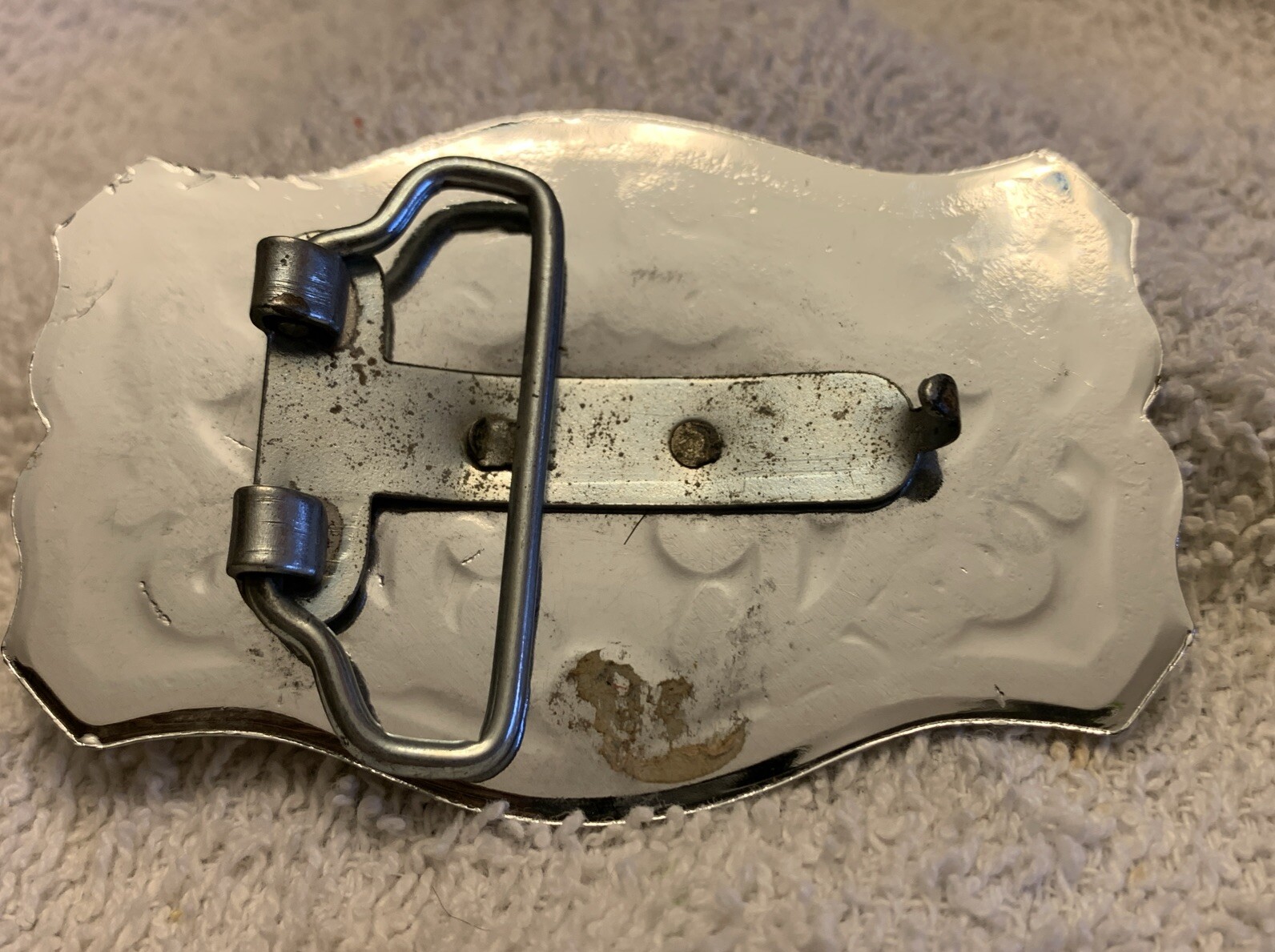 VTG Western Silver Tone Belt Buckle with Brass Tone Bucking Bronco Horse 1970’s