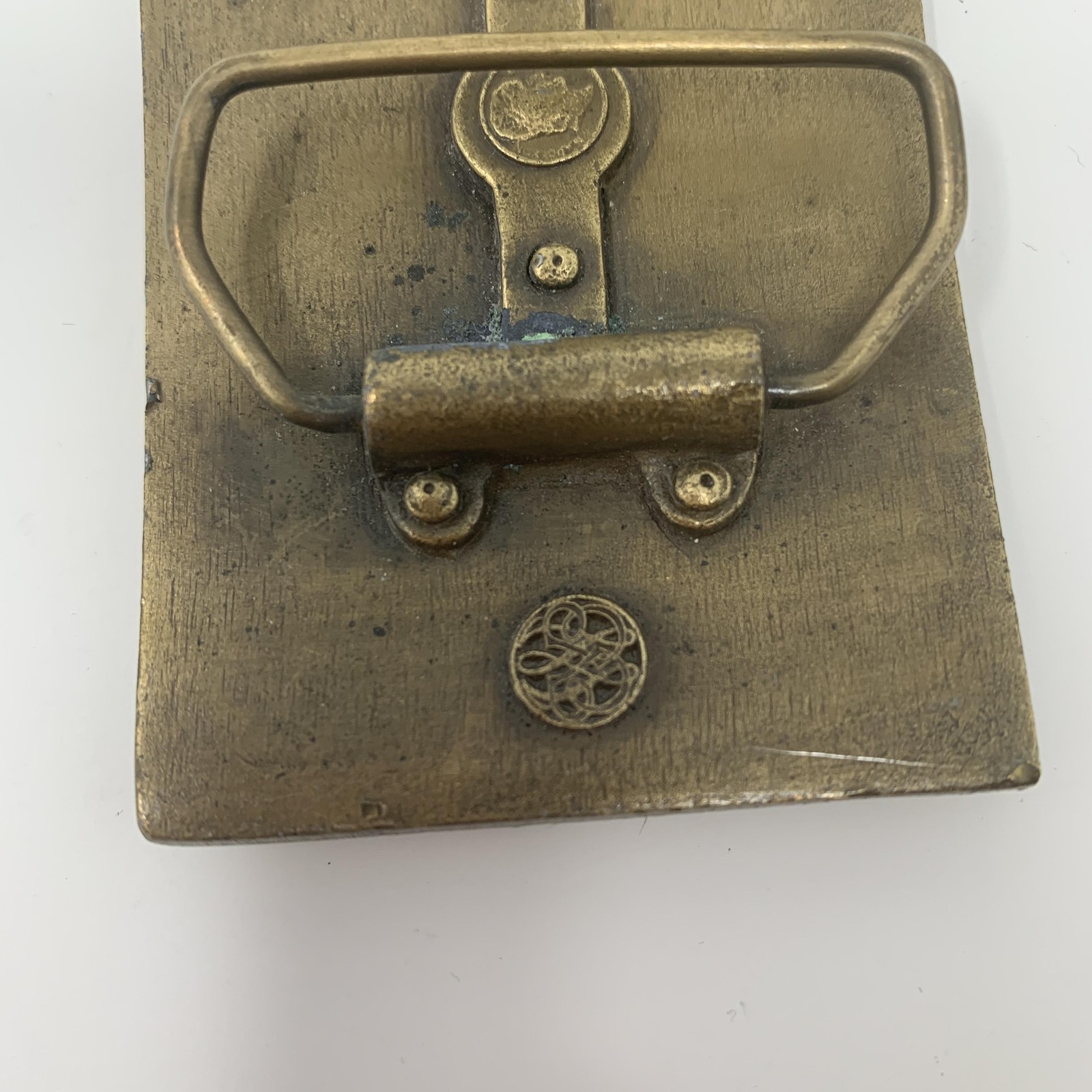 Vintage Winchester Repeating Arms Brass Belt Buckle Rifle New Haven CT Western
