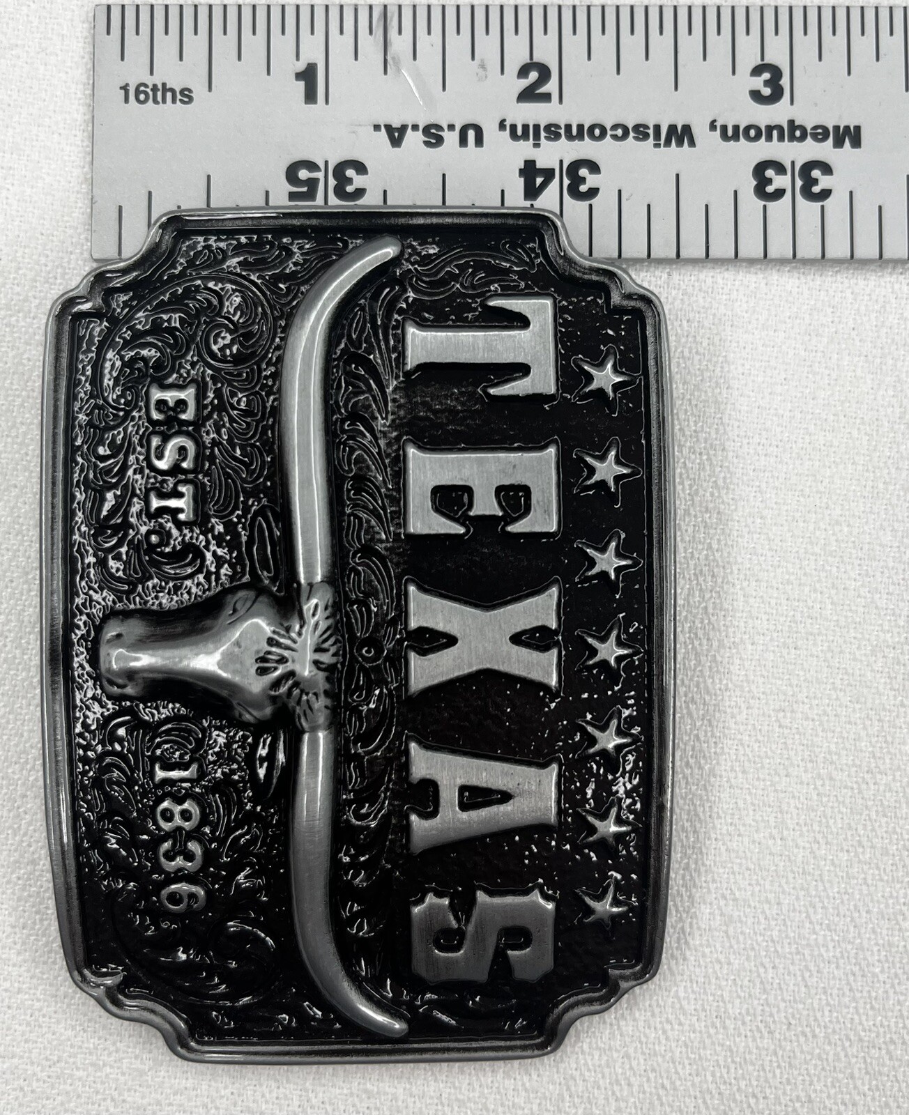 Cowboy Texas Long Horn Silver Metal Belt Buckle