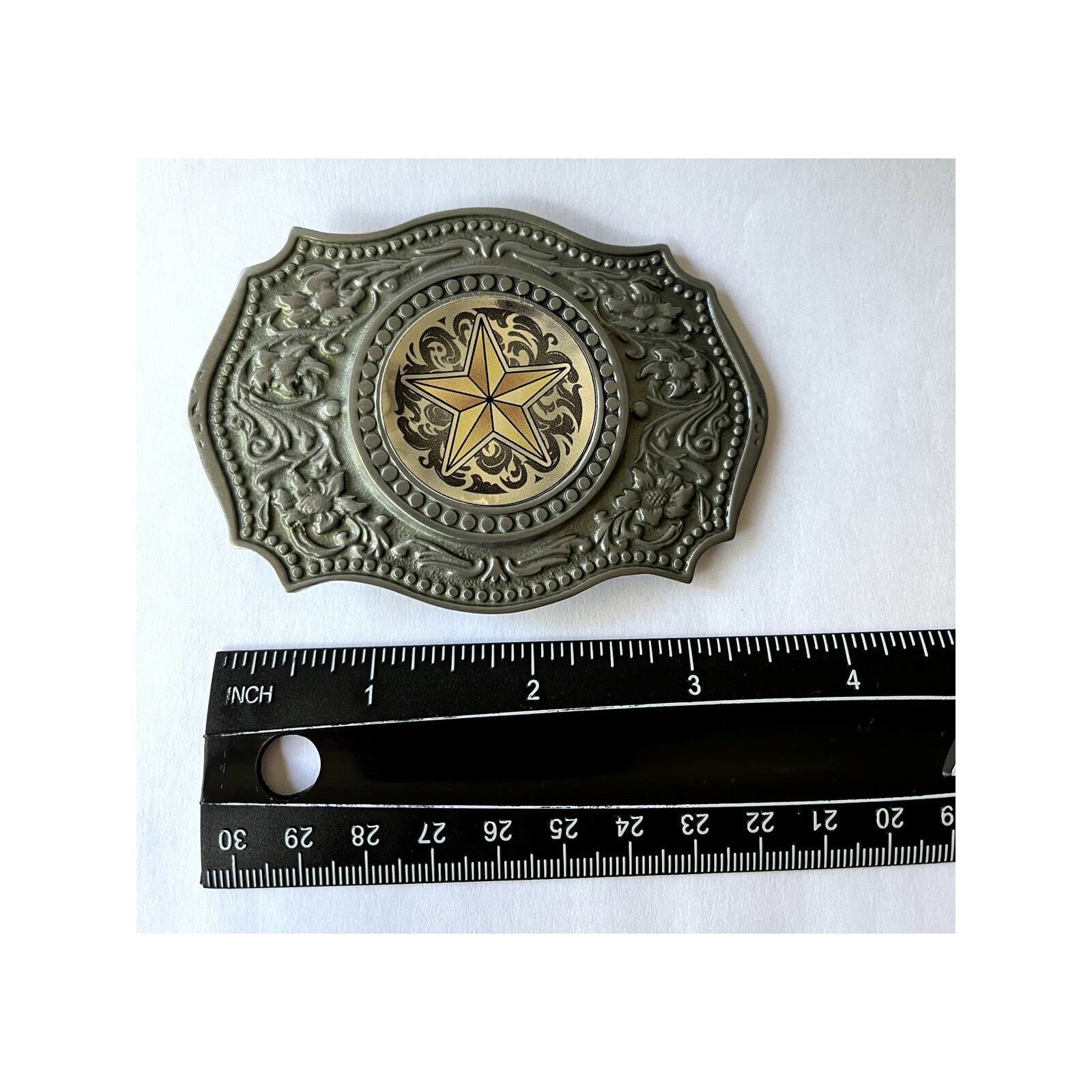 Silver Star Western Country Filigree Belt Buckle Unisex