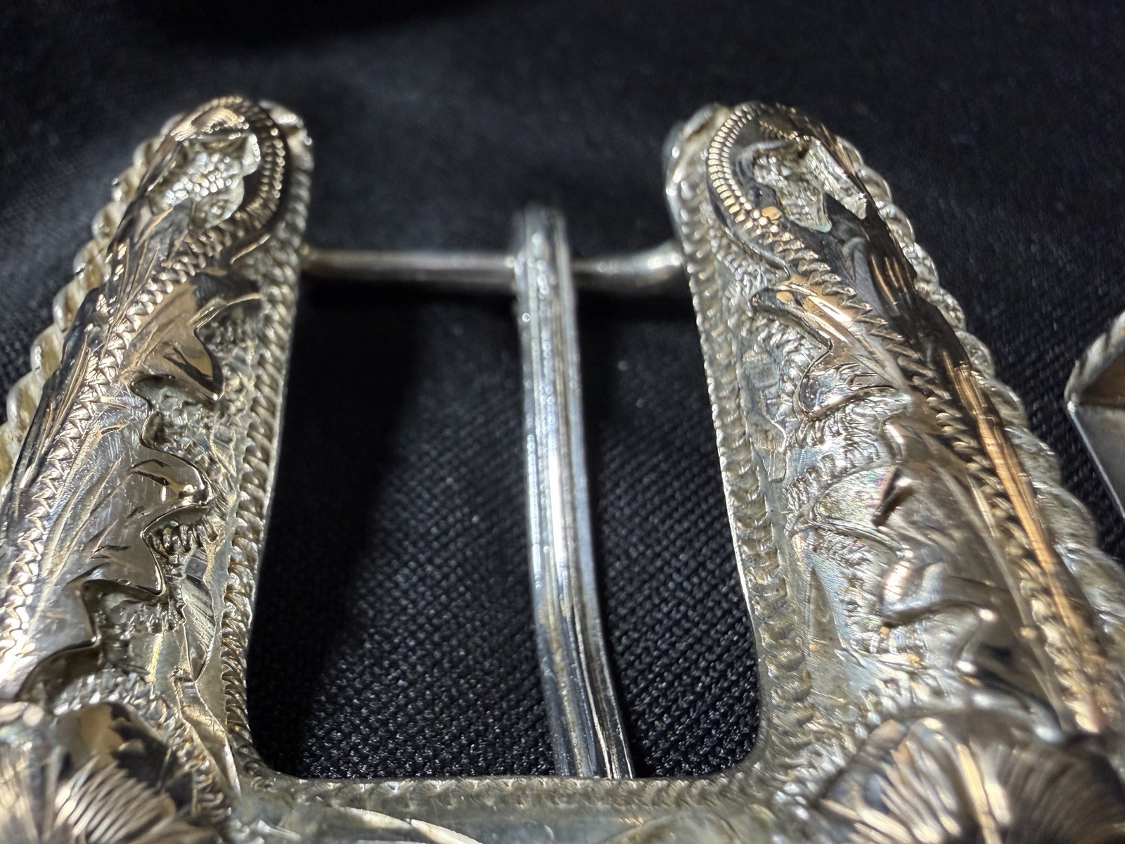 Sterling Silver 10K Gold Overlay Western 4 Pc Belt Buckle Set GN34 Mexico