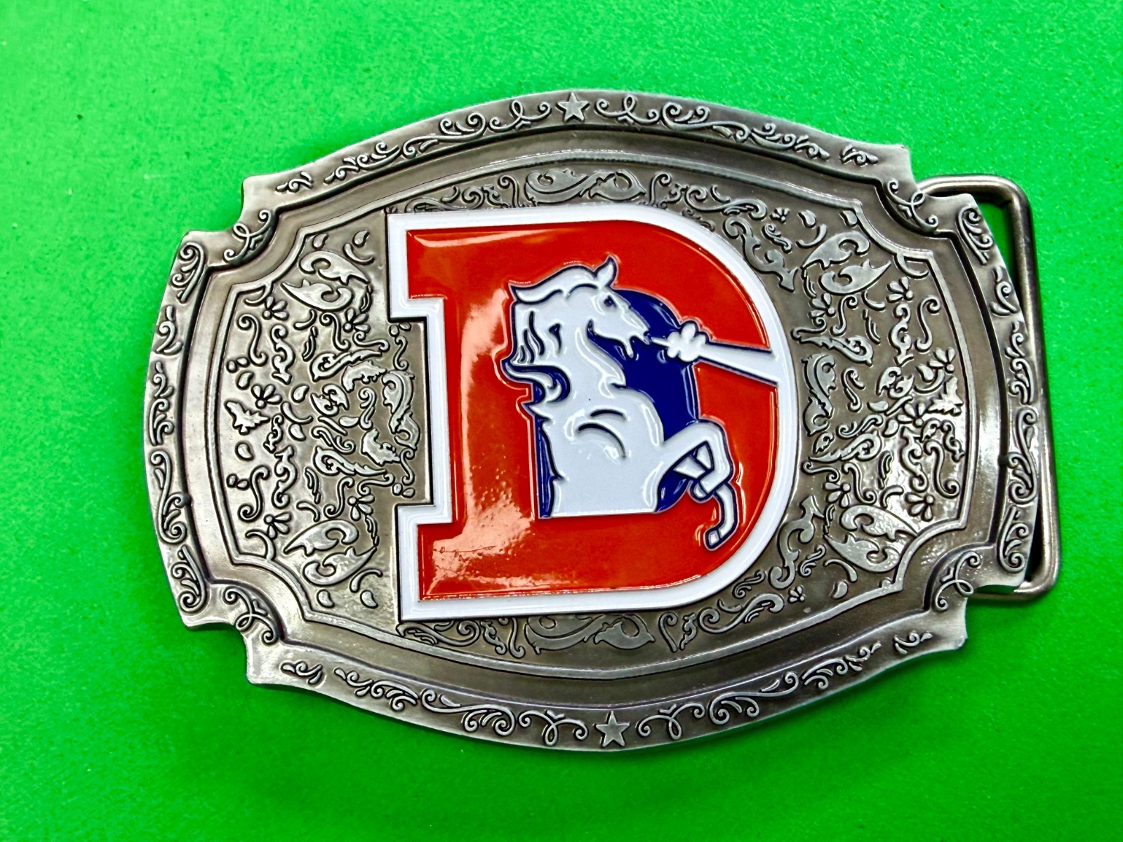 Denver Broncos Retro D Logo NFL Licensed Football League Sports Fan Belt Buckle