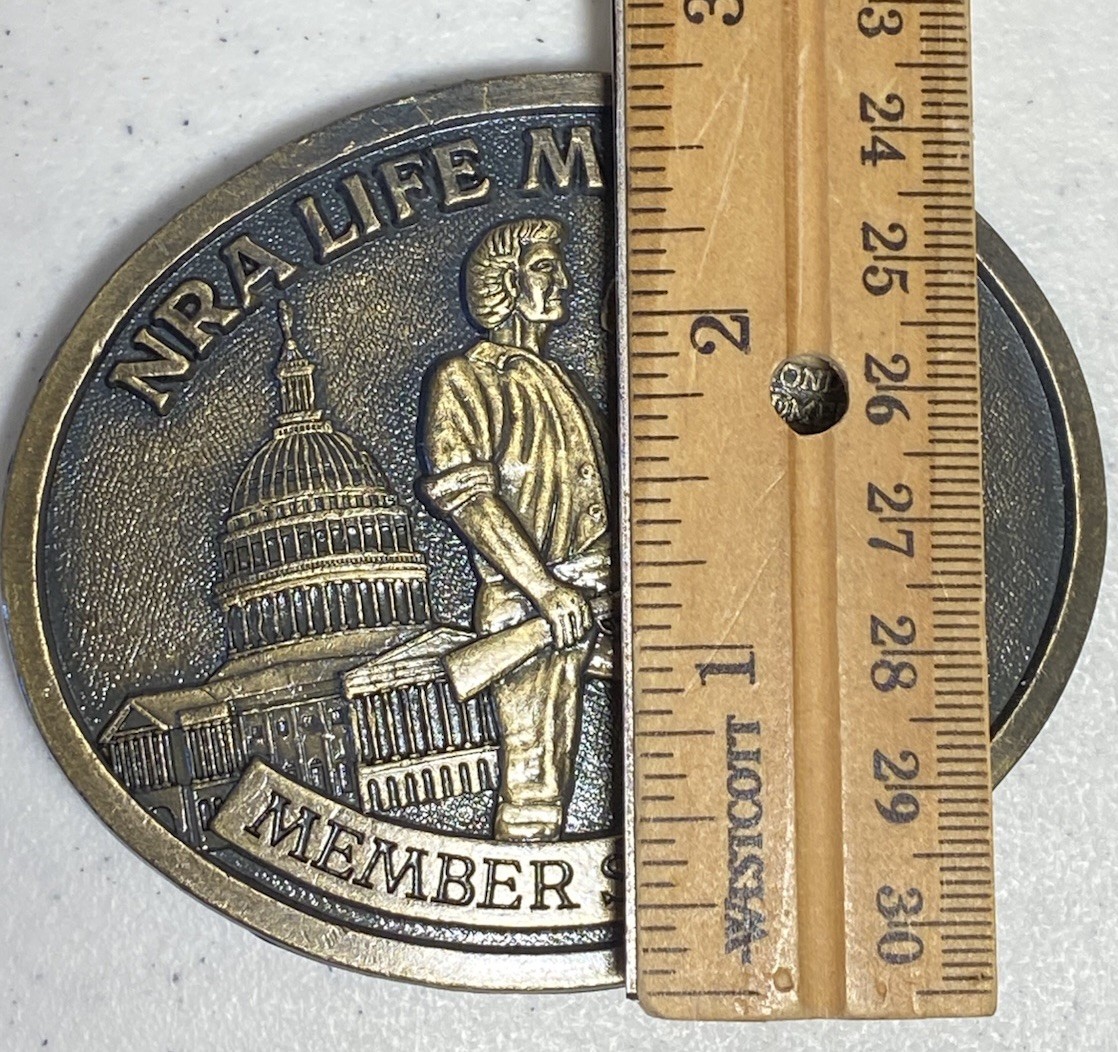 NRA Belt Buckle Life Member Since 1983 Second Amendment 3D Relief USA Capital