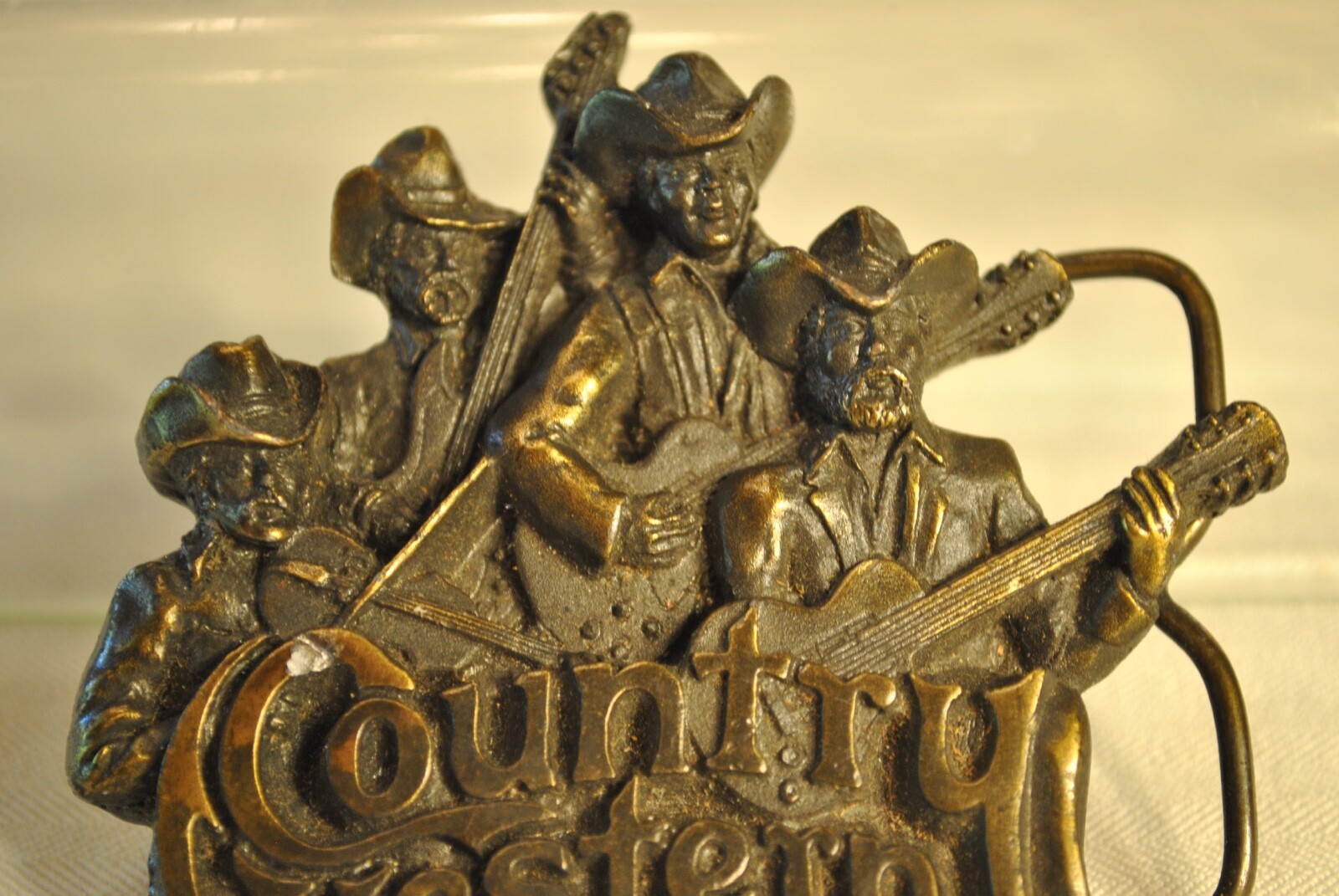 Country Western Band Belt Buckle Bergamot Brass Works 1981 Musicians Honky Tonk