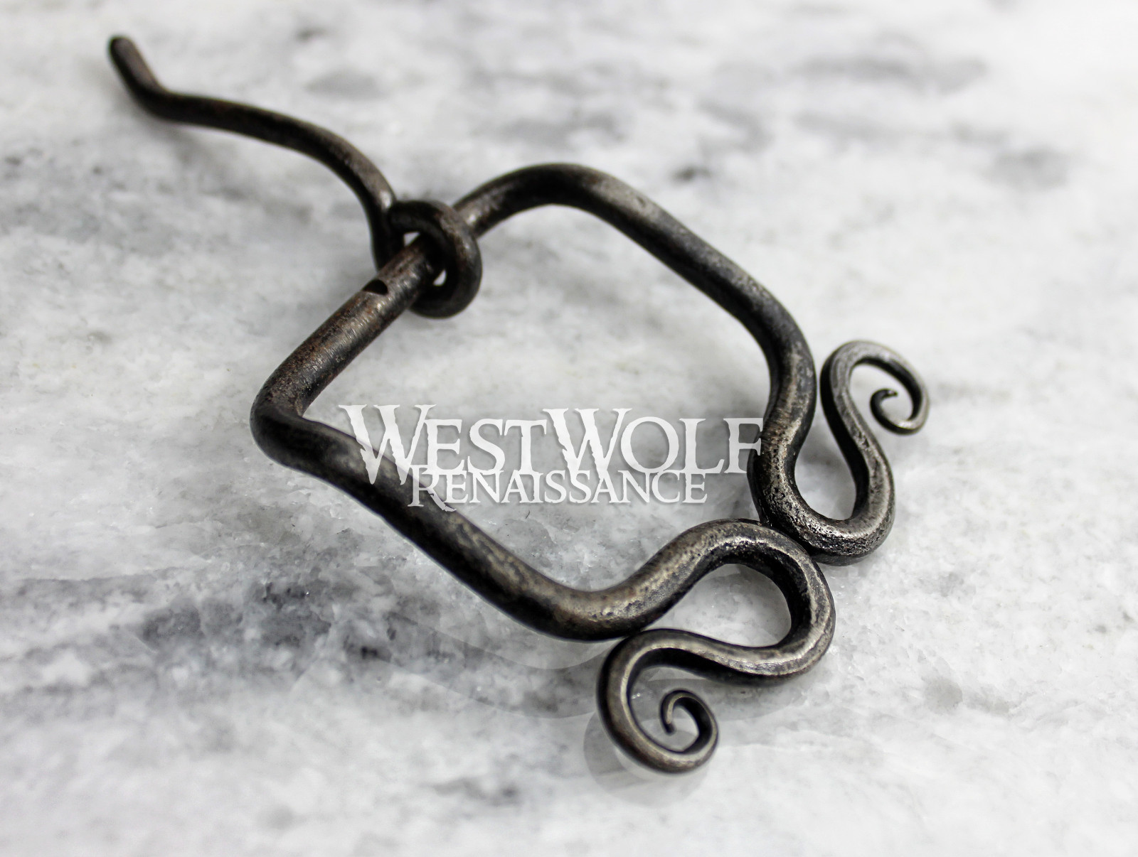 Hand-Forged Viking Belt Buckle with Curled Spirals – Norse/Celtic/Medieval/Steel