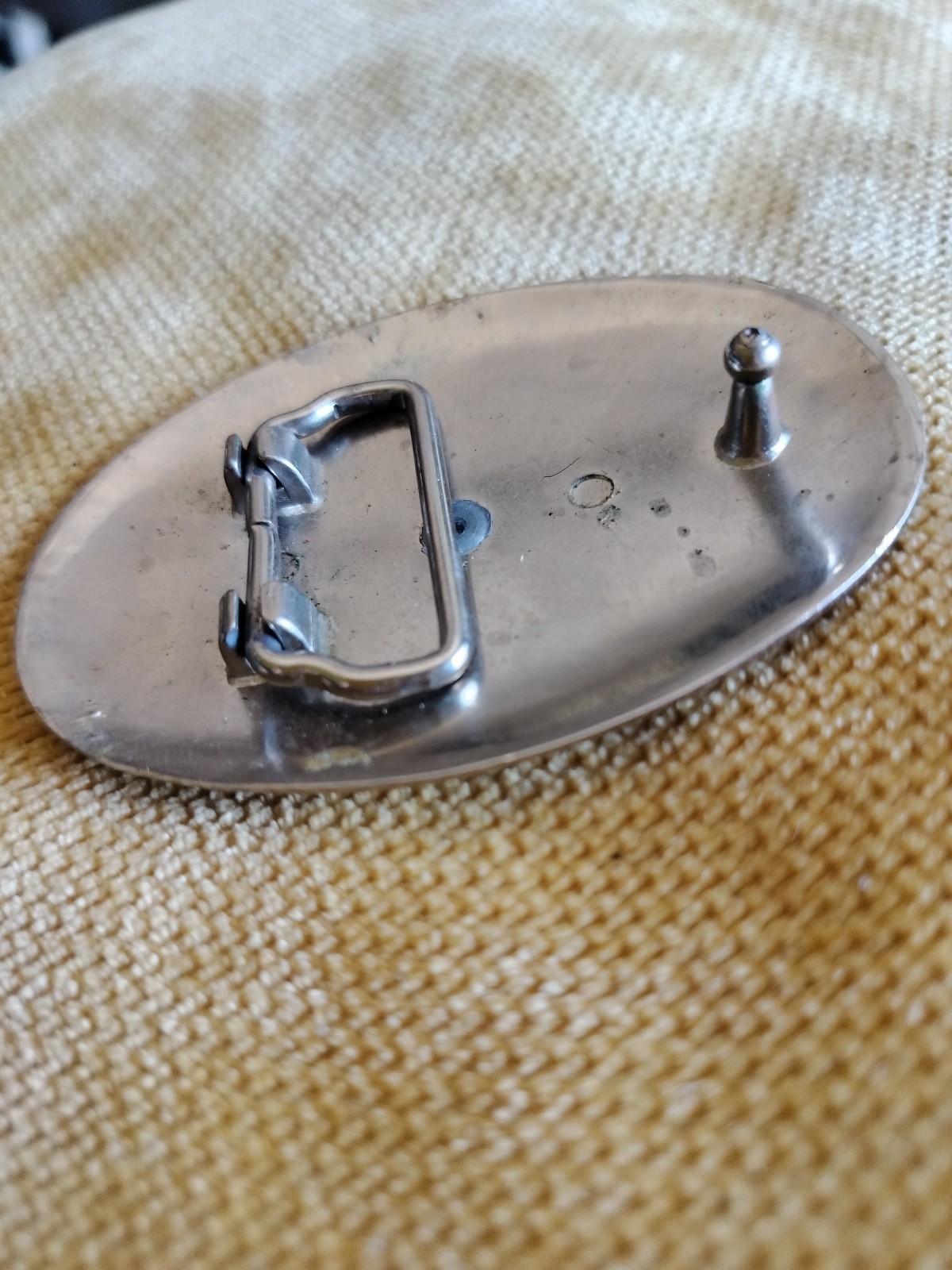 Bucking bronco belt buckle silver tone