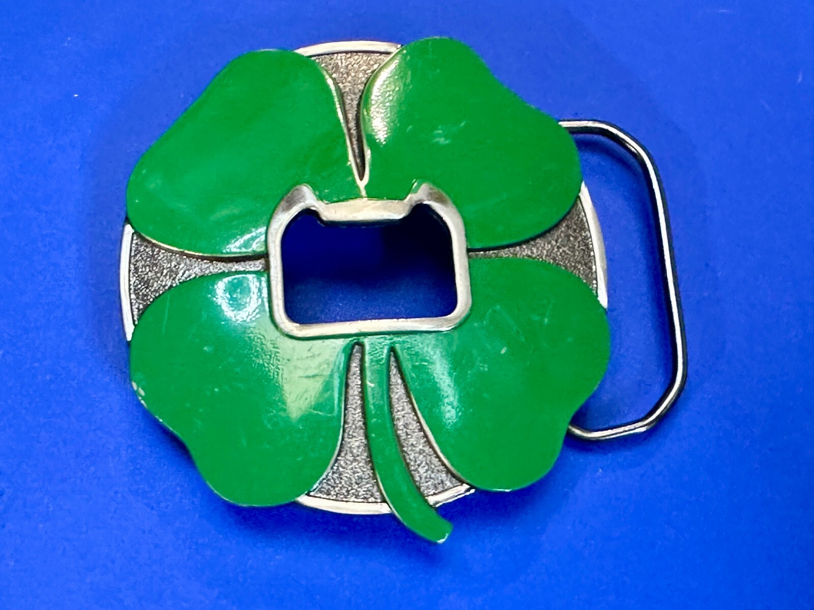 Lucky 4 Leaf Clover St. Patrick Day Novelty KALAN Belt Buckle with Bottle Opener