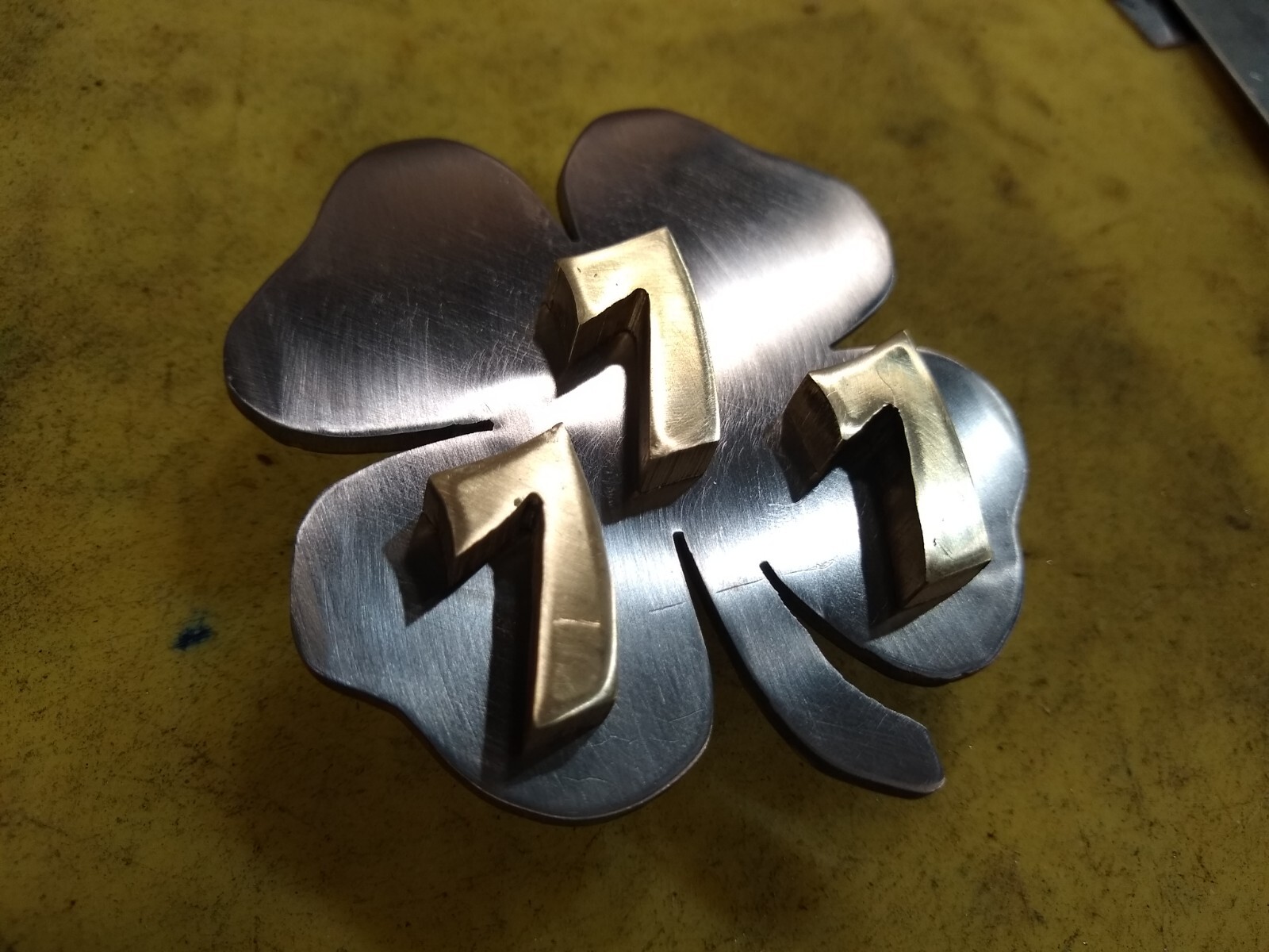 Lucky Shamrock 777 Belt buckle Bottle opener – Handmade- RT ARTISAN WORKS