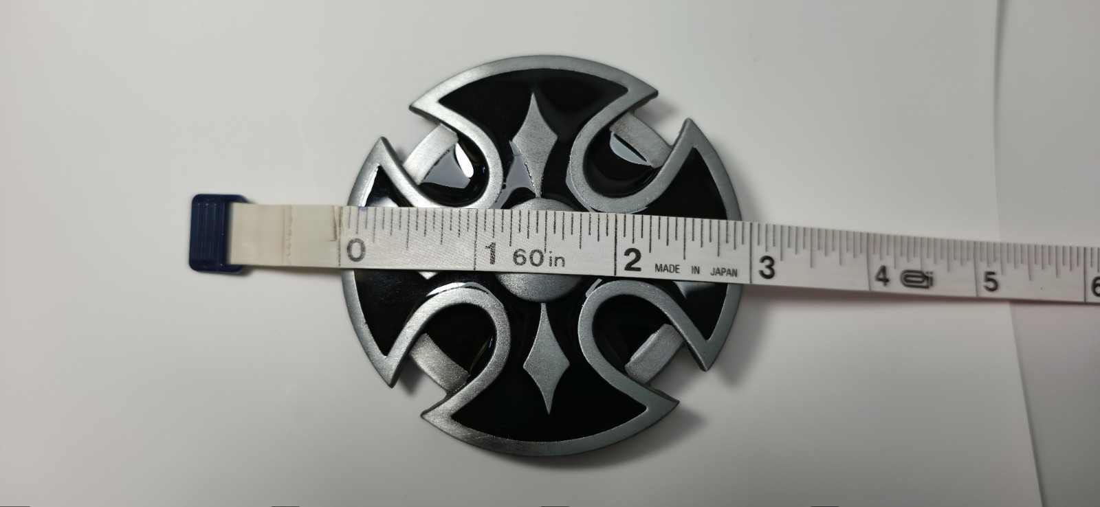 Stylized Iron Cross Independence Cross Black Enamel Belt Buckle Round – NOS